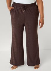 Greek Key Wide Leg Pants Coffee Bean | Ashley Stewart