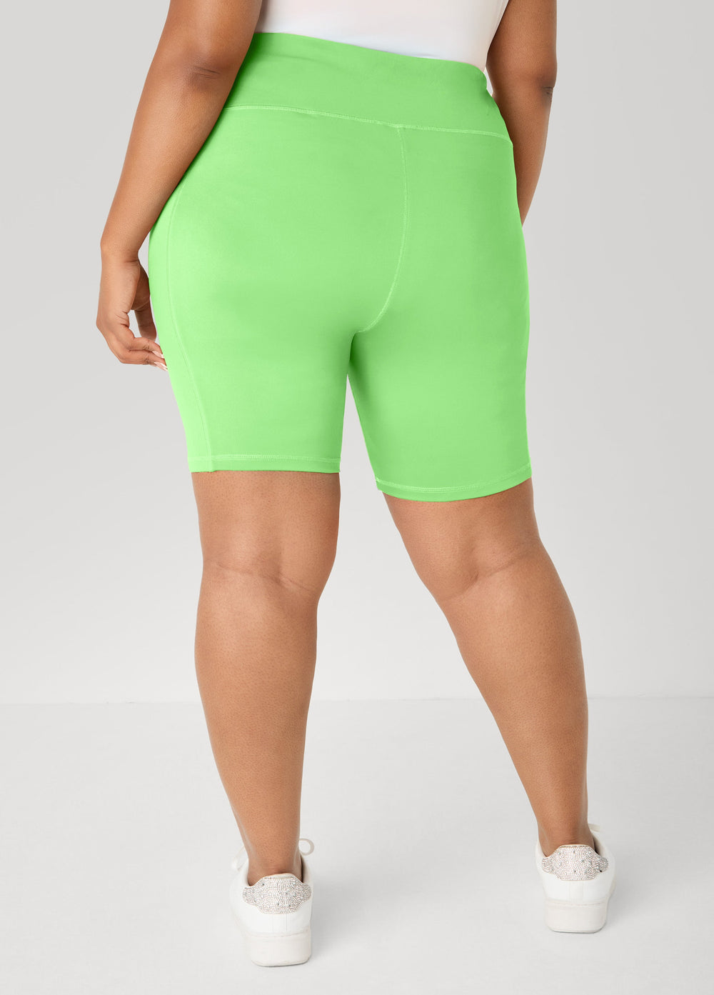 Phone Pocket Biker Shorts Caribbean Sea | Ashley Stewart
