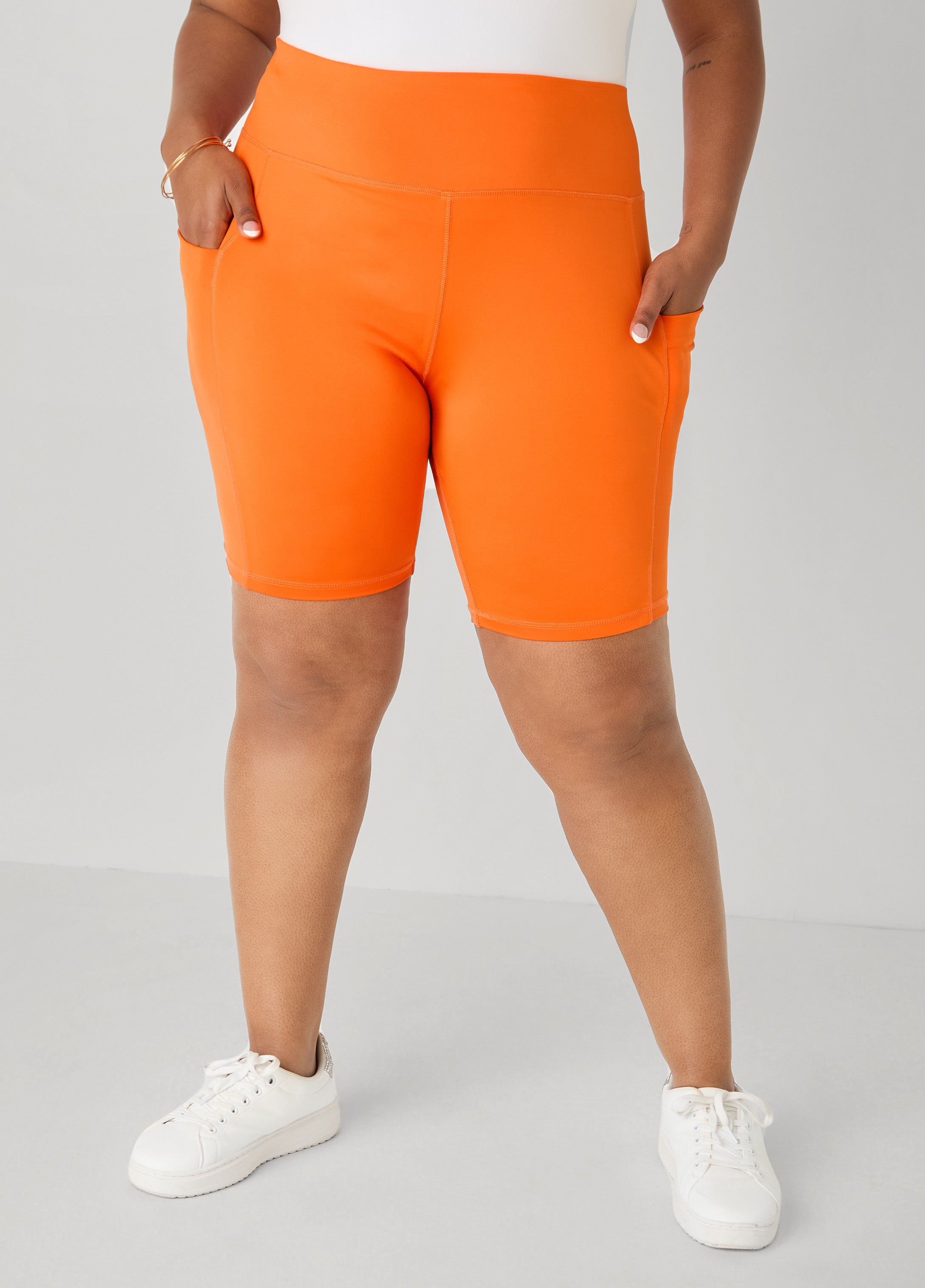 Phone Pocket Biker Shorts Caribbean Sea | Ashley Stewart