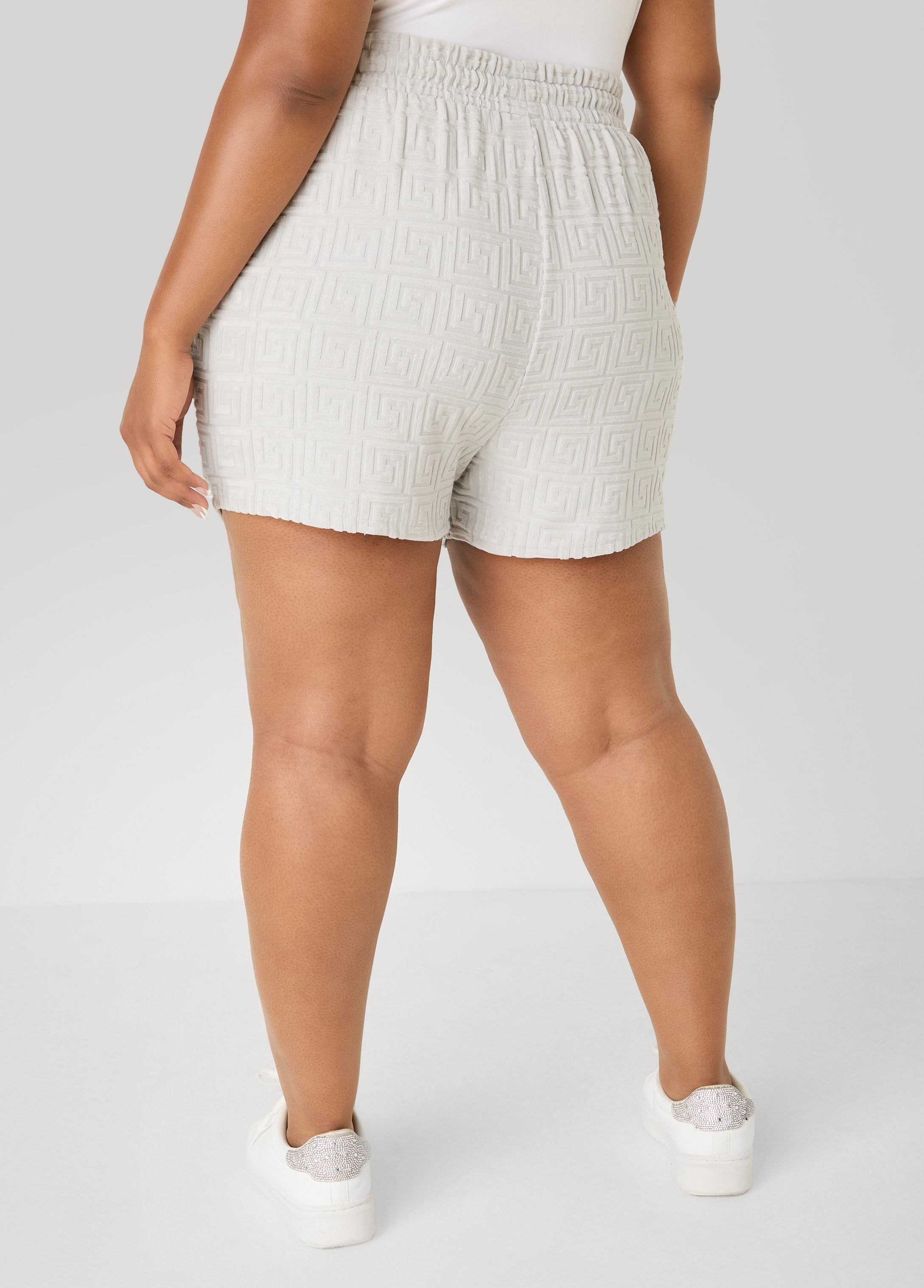 Drawstring Jacquard Shorts Beetroot Purple | Ashley Stewart