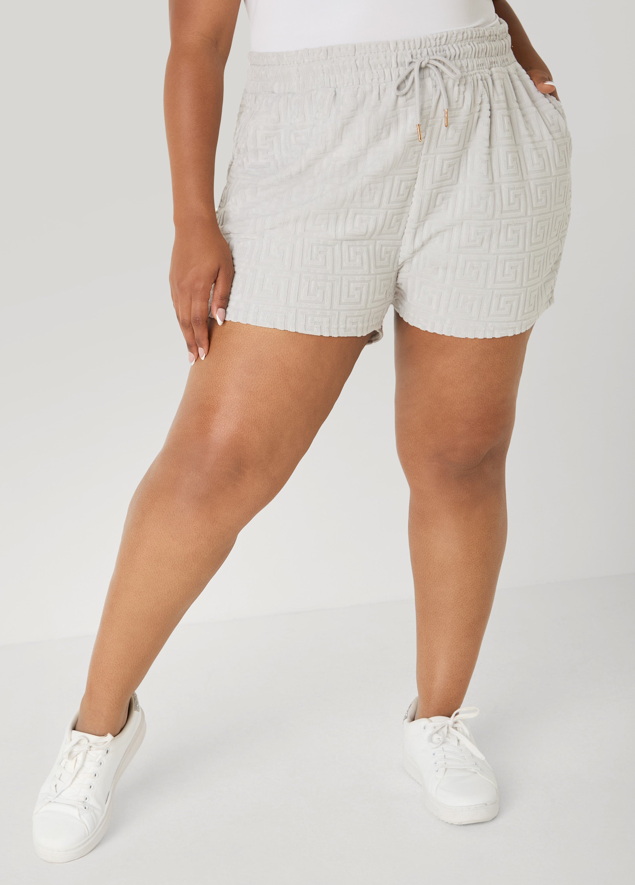 Drawstring Jacquard Shorts Beetroot Purple | Ashley Stewart
