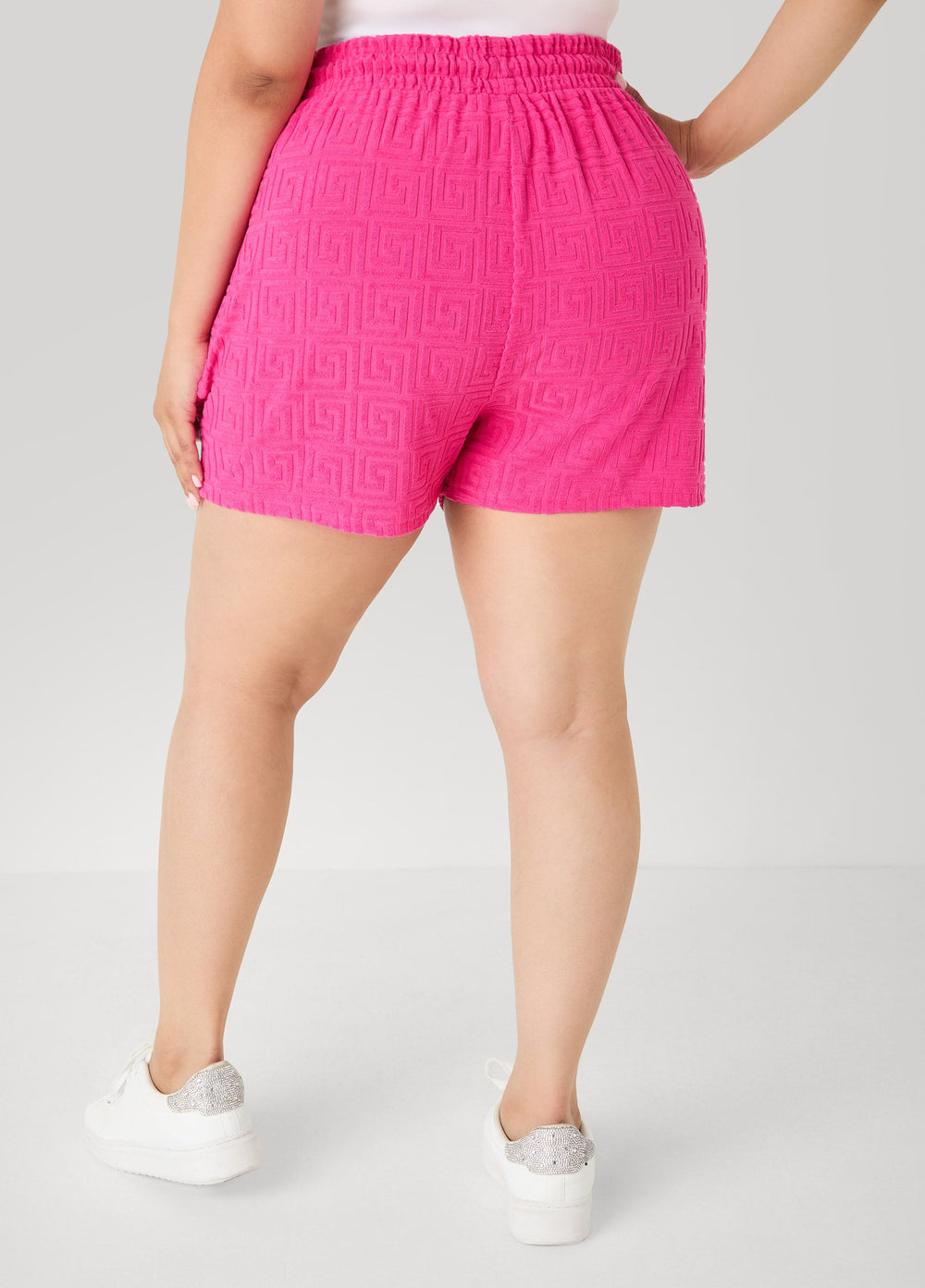 Drawstring Jacquard Shorts Beetroot Purple | Ashley Stewart