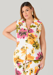 Watercolor Floral Print Shirt Multi | Ashley Stewart