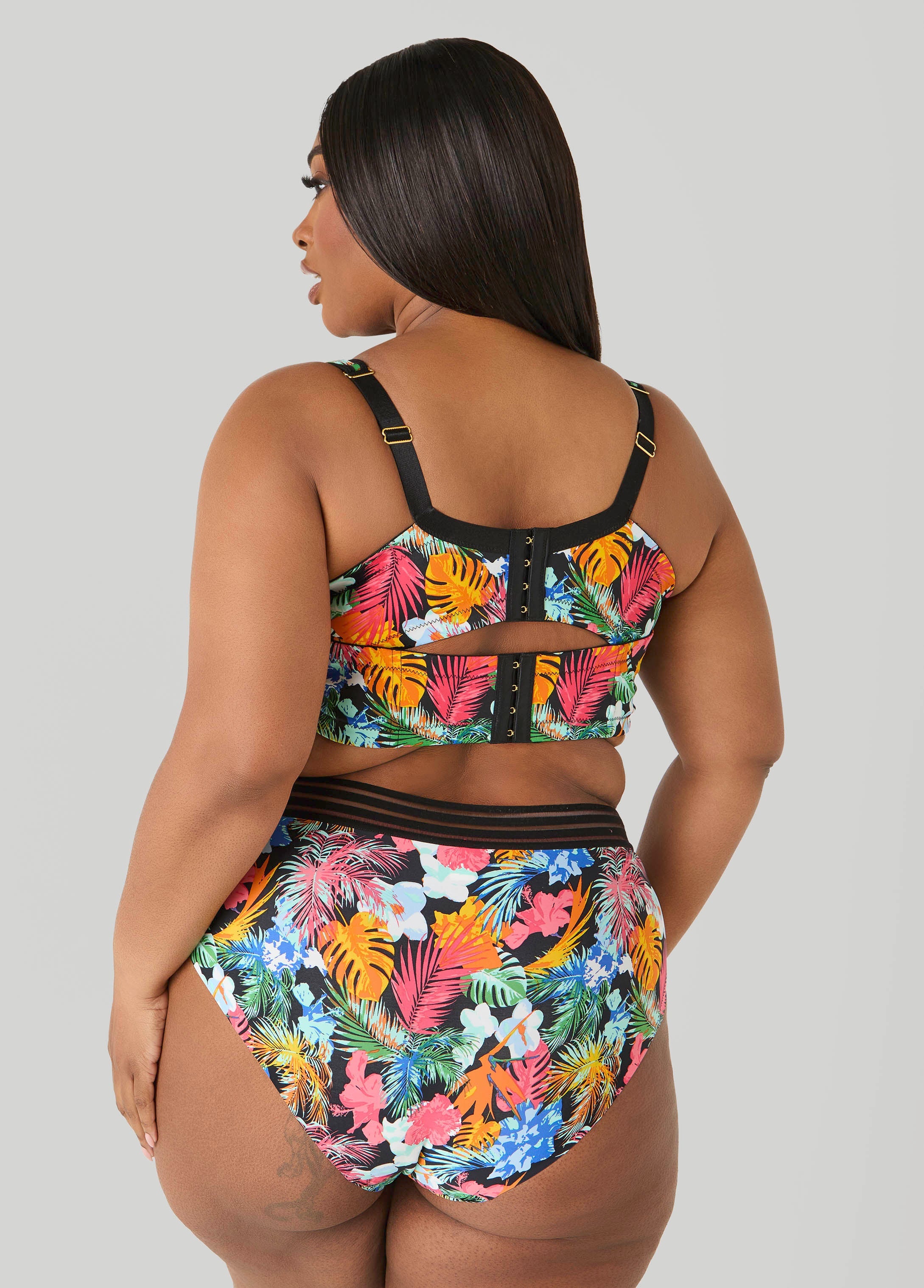 Tropical Full Coverage Butterfly Bra Multi | Ashley Stewart
