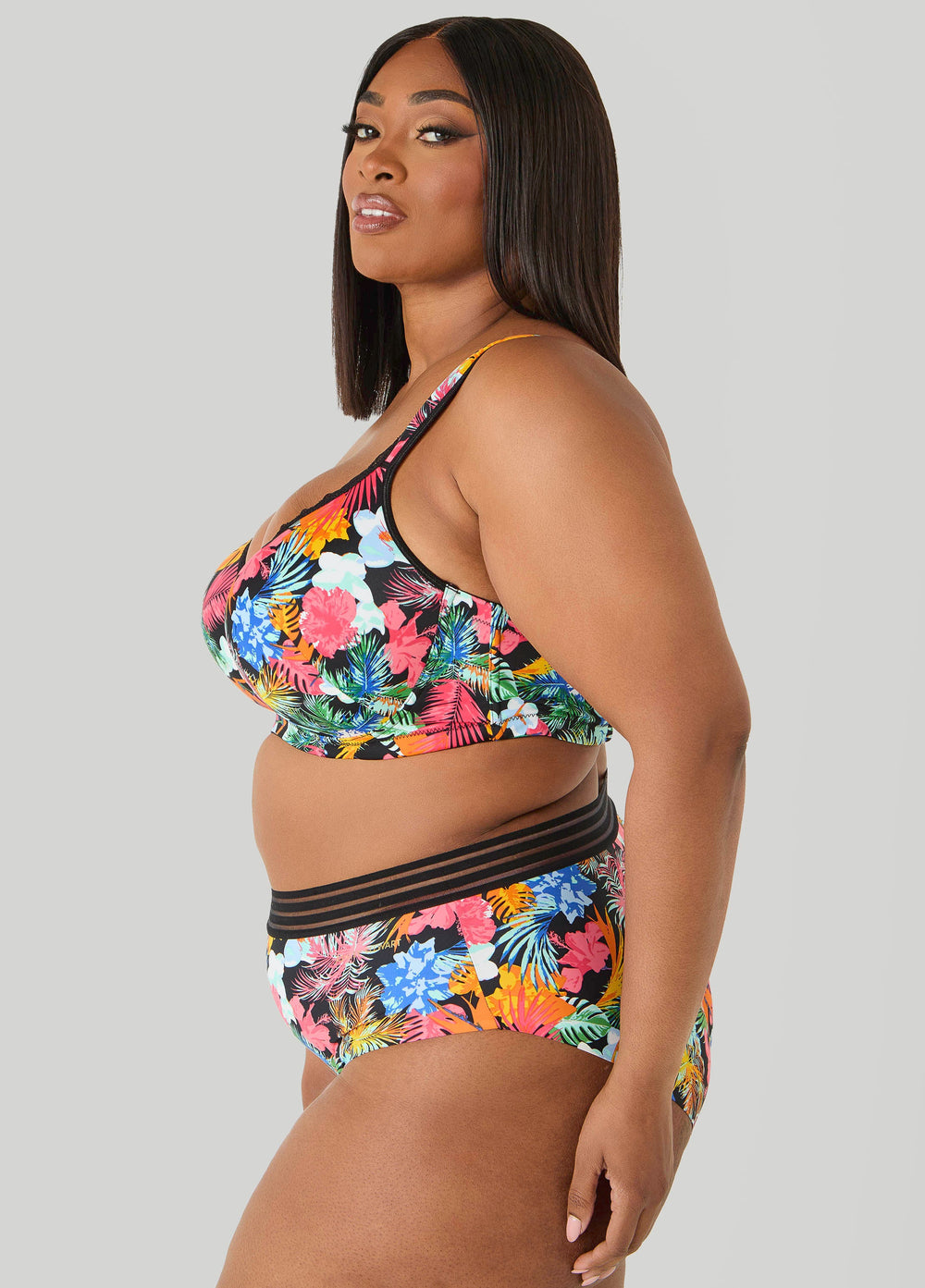 Tropical Full Coverage Butterfly Bra Multi | Ashley Stewart