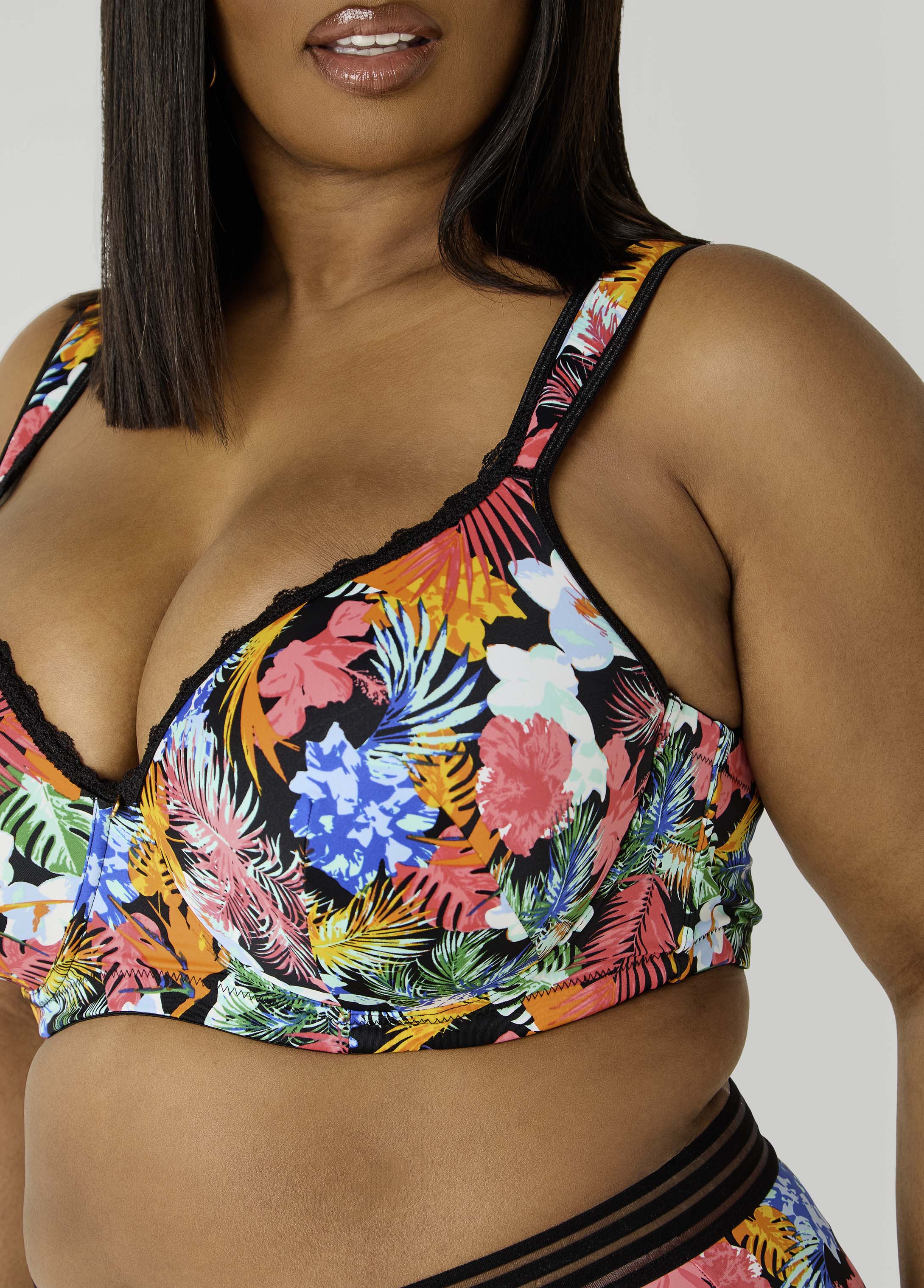 Tropical Full Coverage Butterfly Bra Multi | Ashley Stewart