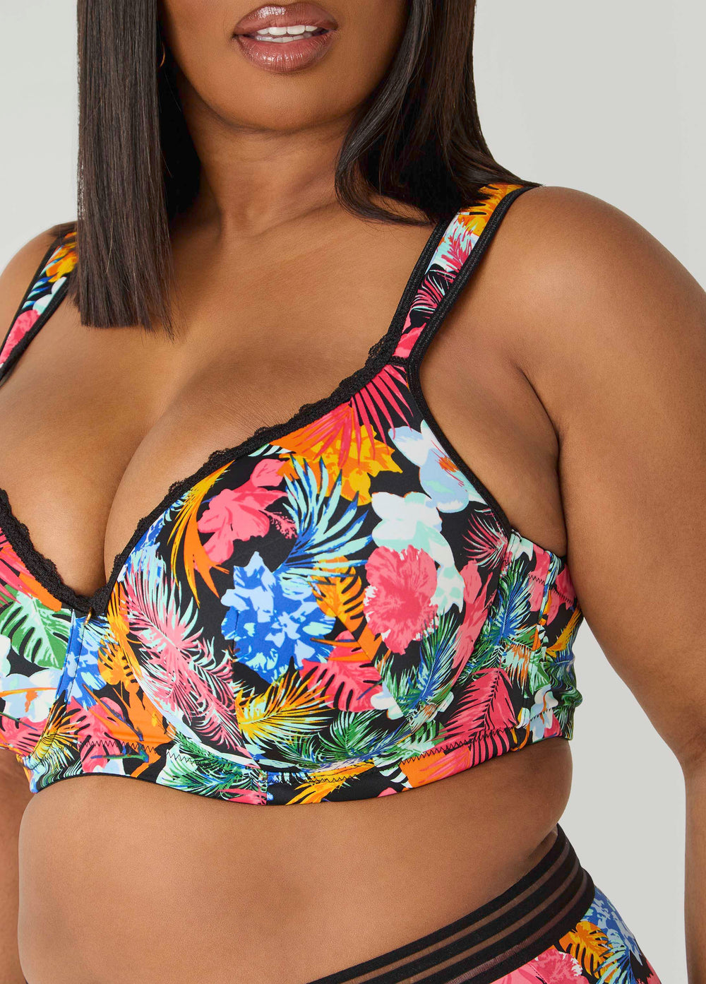 Tropical Full Coverage Butterfly Bra Multi | Ashley Stewart