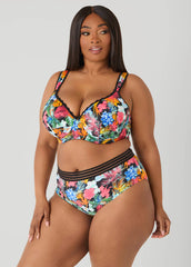 Tropical Sheer Waist Briefs Multi | Ashley Stewart