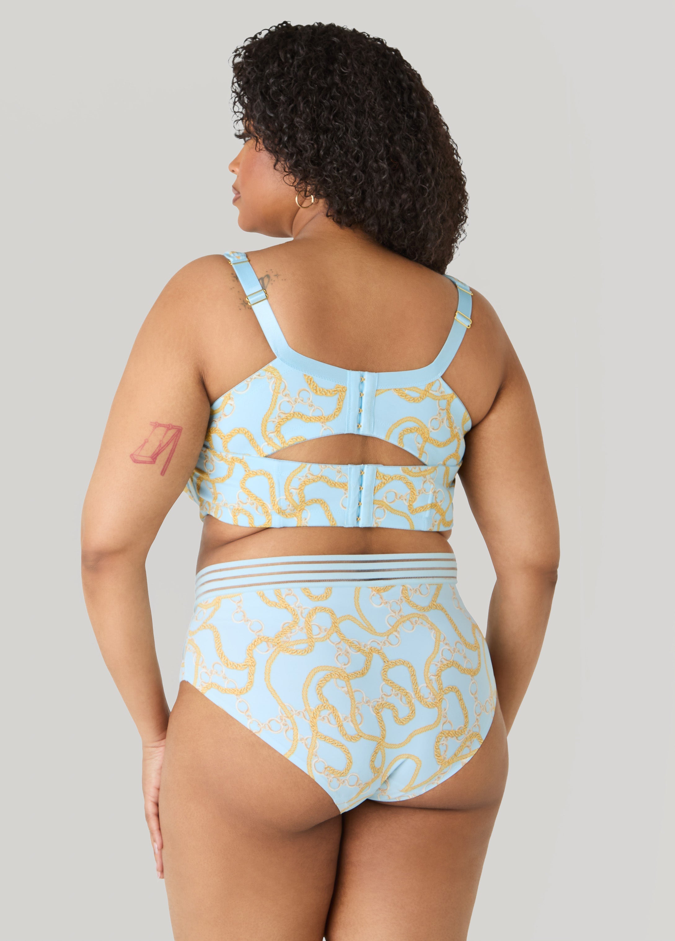 Chain Print Plunge Butterfly Bra Multi | Ashley Stewart