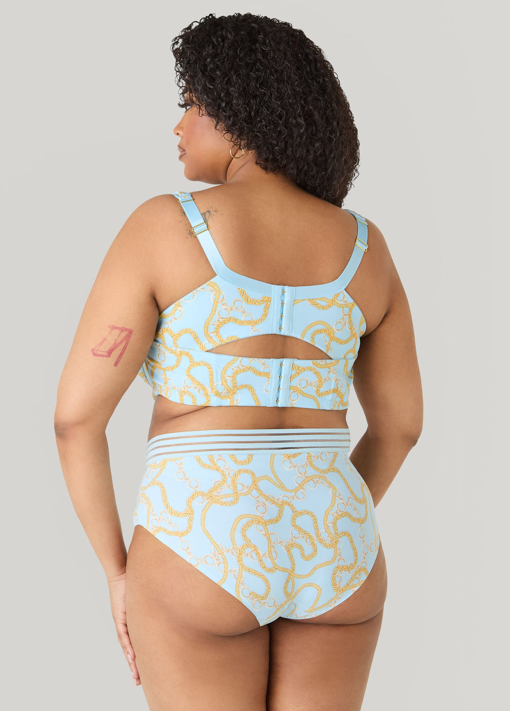 Chain Print Sheer Waist Briefs Multi | Ashley Stewart