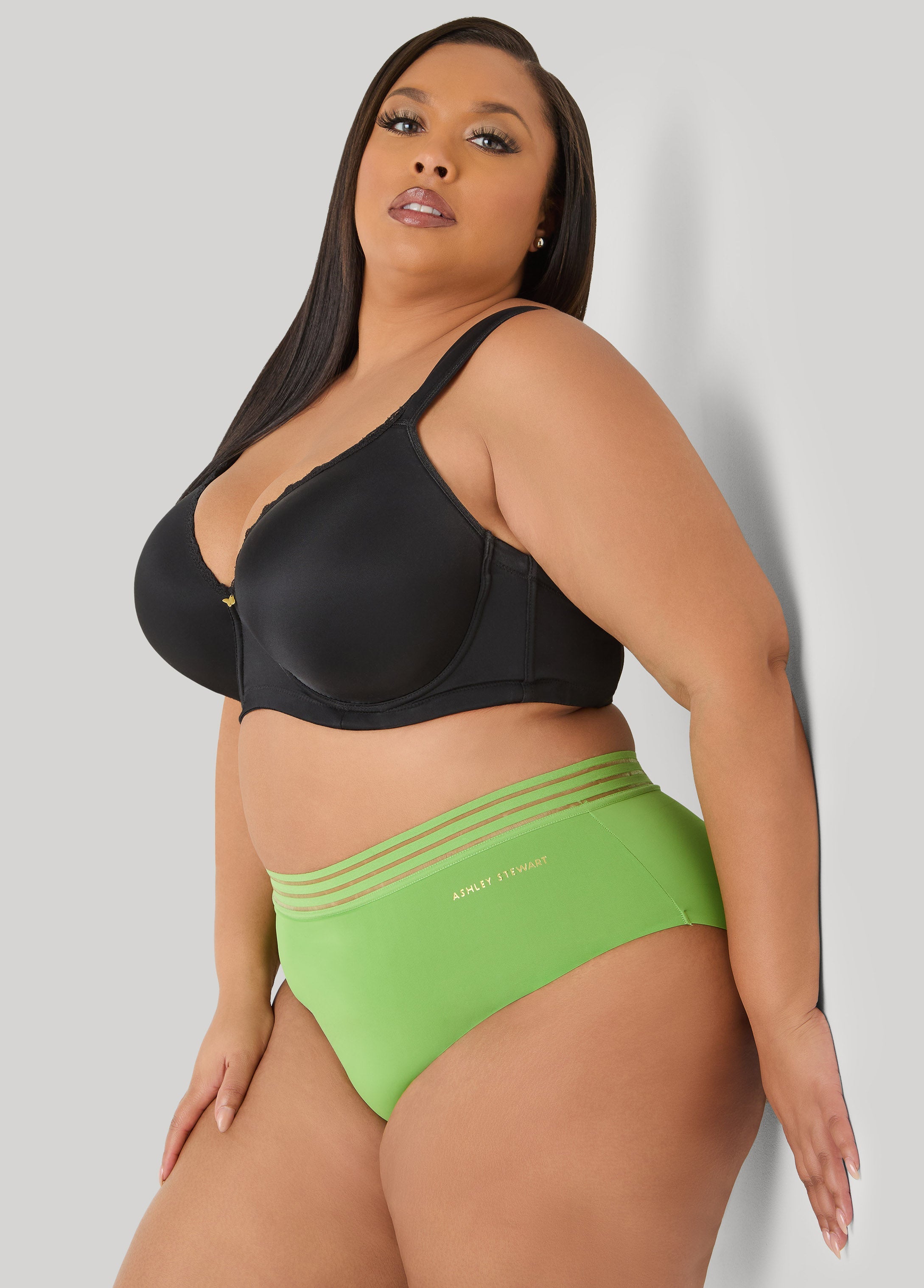 Sheer Waist Microfiber Briefs Bright Pink | Ashley Stewart