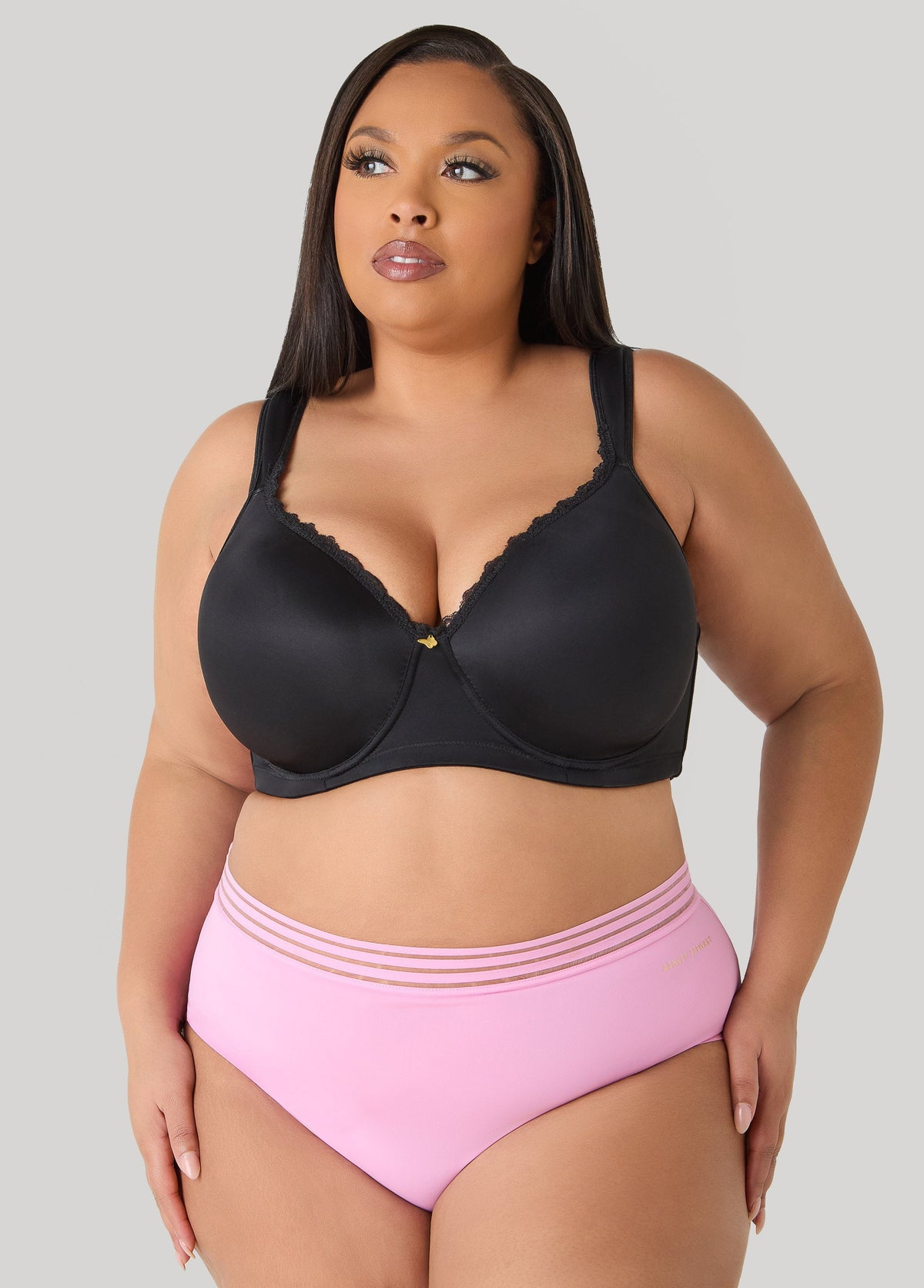 Sheer Waist Microfiber Briefs Bright Pink | Ashley Stewart