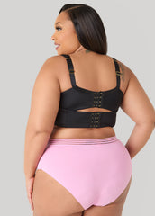 Sheer Waist Microfiber Briefs Bright Pink | Ashley Stewart