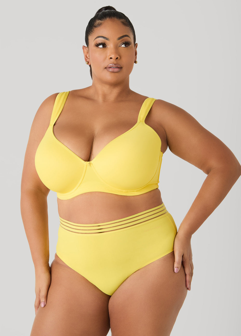 Sheer Waist Microfiber Briefs Bright Pink | Ashley Stewart