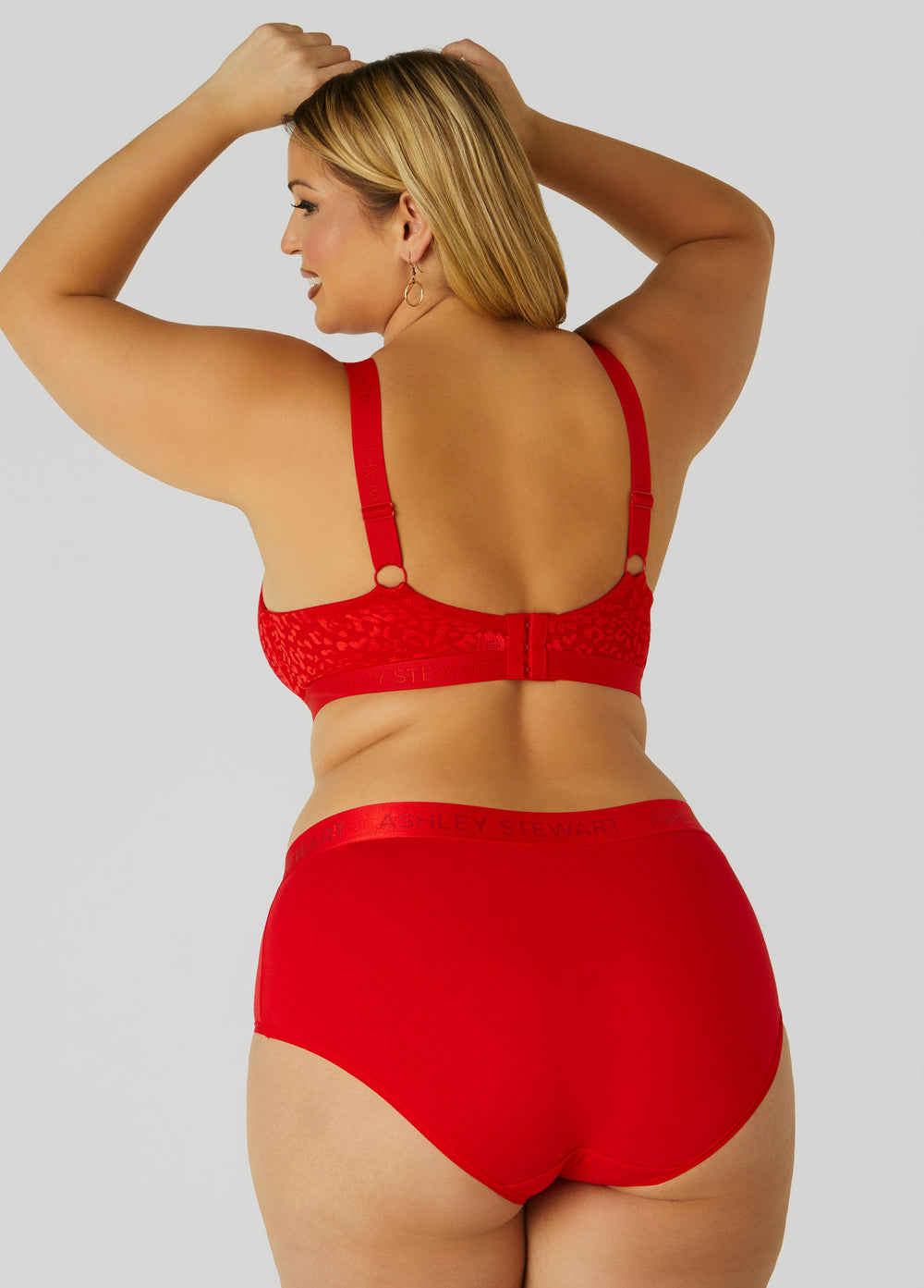 Leopard Jacquard Wireless Bra Goji Berry | Ashley Stewart