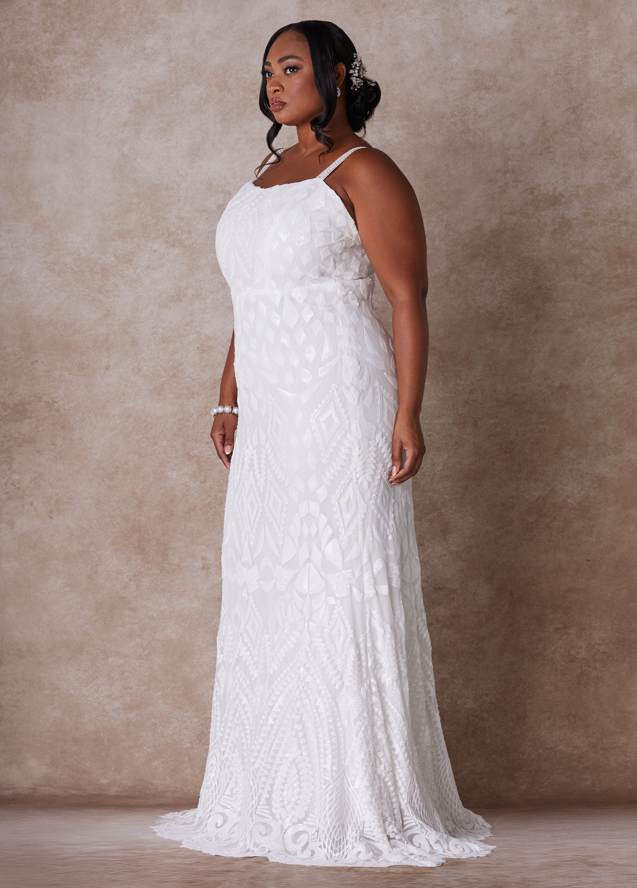 The Jasmine Wedding Gown Egret | Ashley Stewart