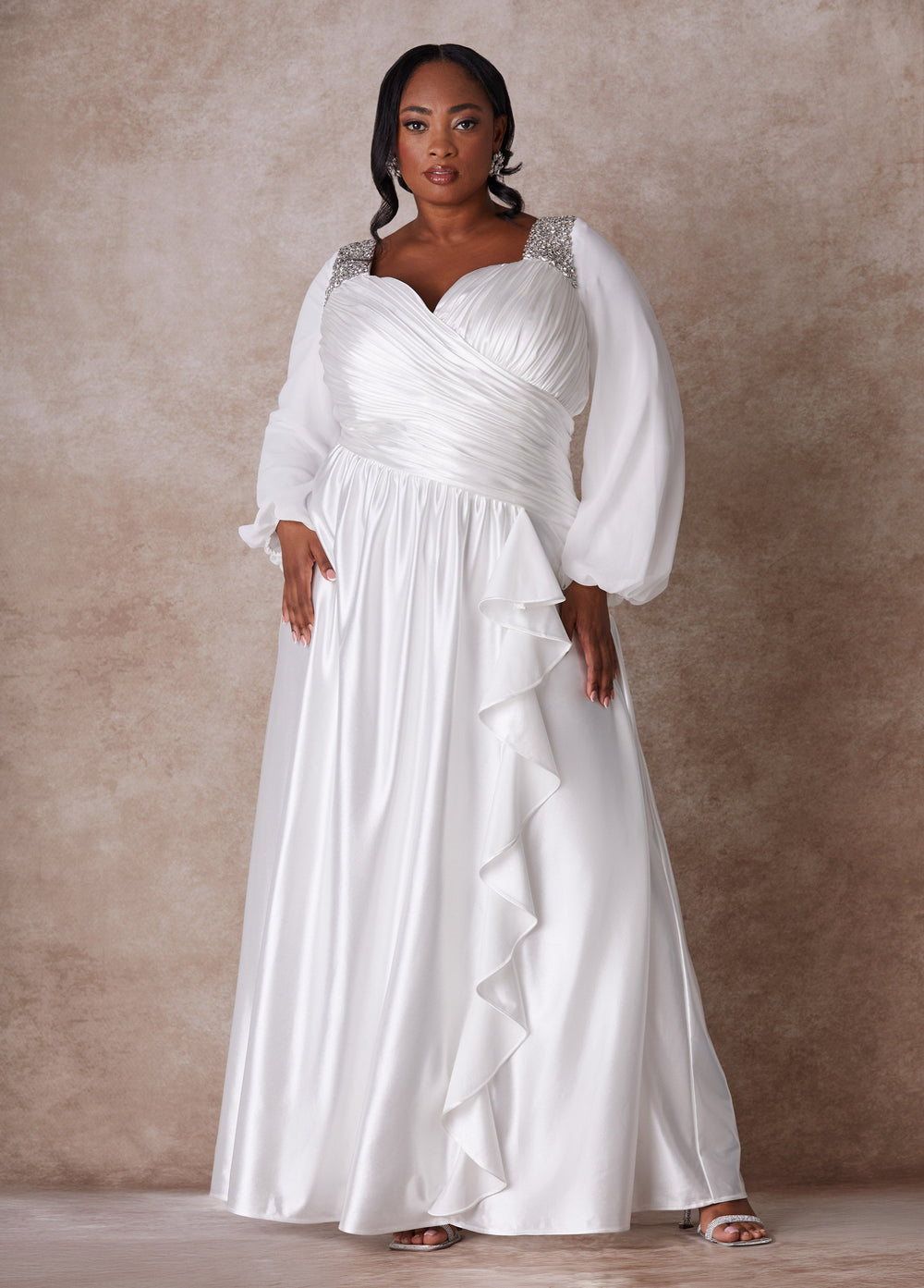 Plus Size Wedding Gown Plus Size Sheath Gown Plus Size Bridal Fashion White | Ashley Stewart
