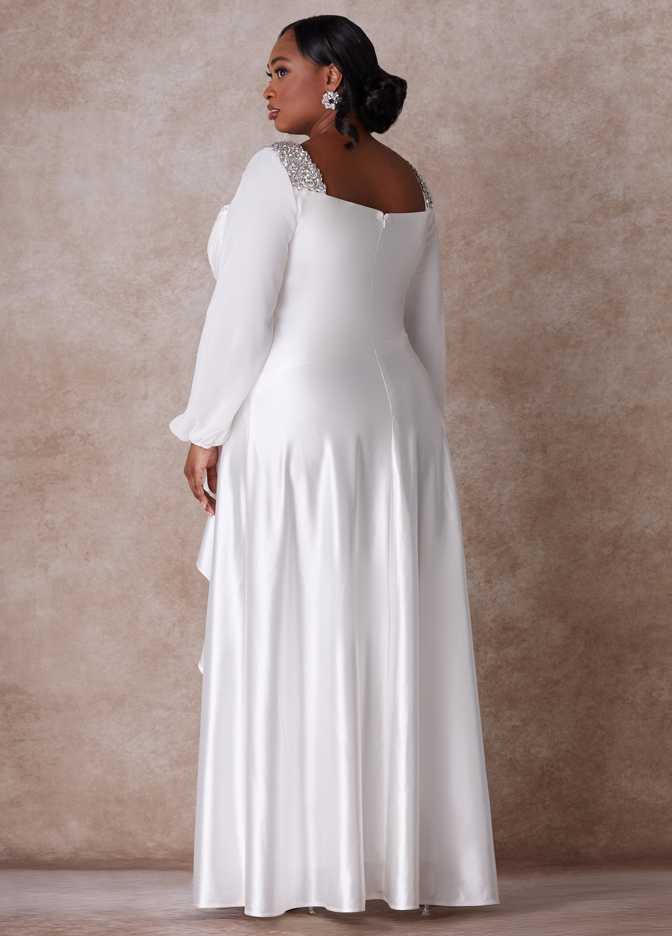 Plus Size Wedding Gown Plus Size Sheath Gown Plus Size Bridal Fashion White | Ashley Stewart