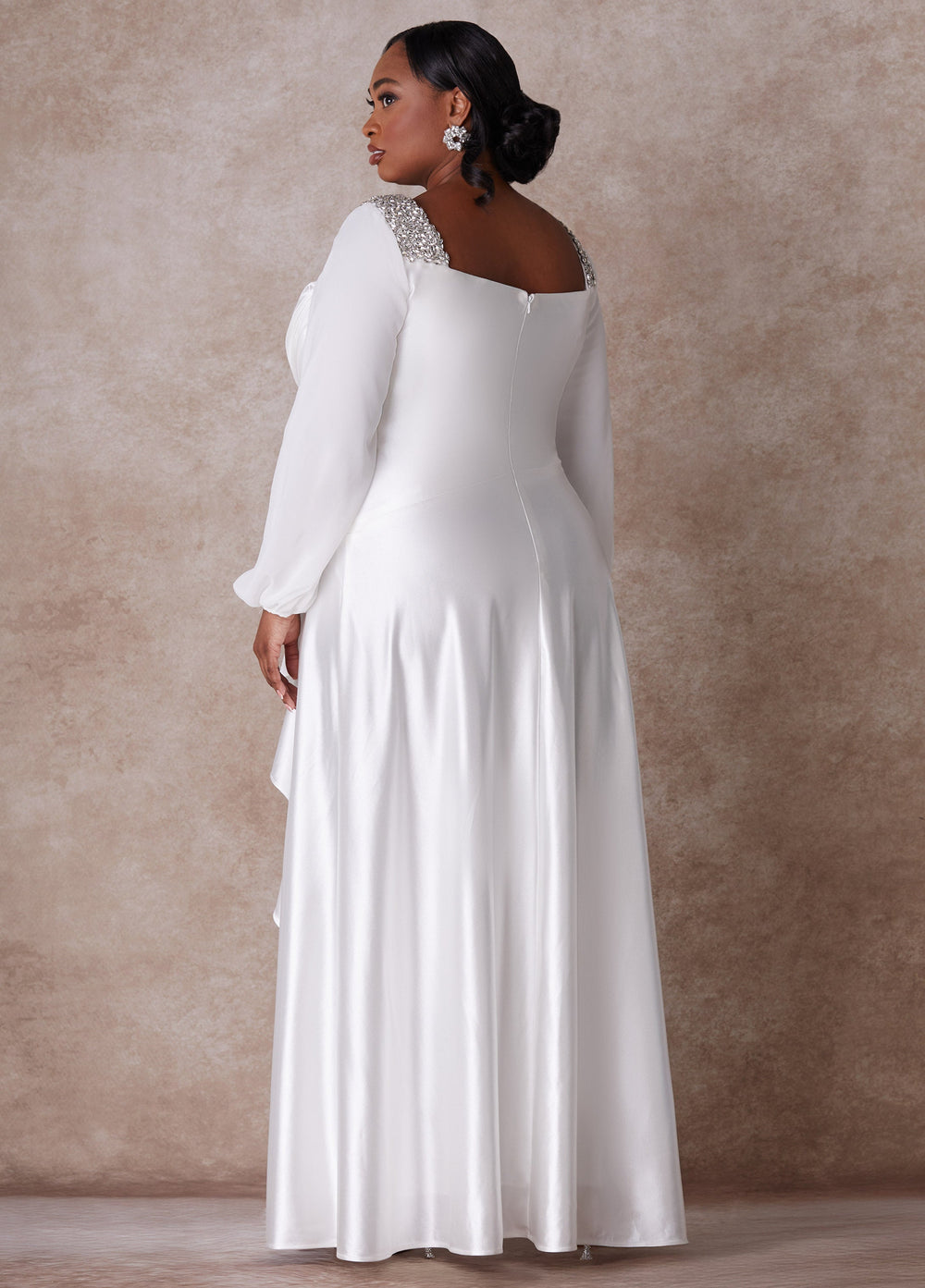 Plus Size Wedding Gown Plus Size Sheath Gown Plus Size Bridal Fashion White | Ashley Stewart
