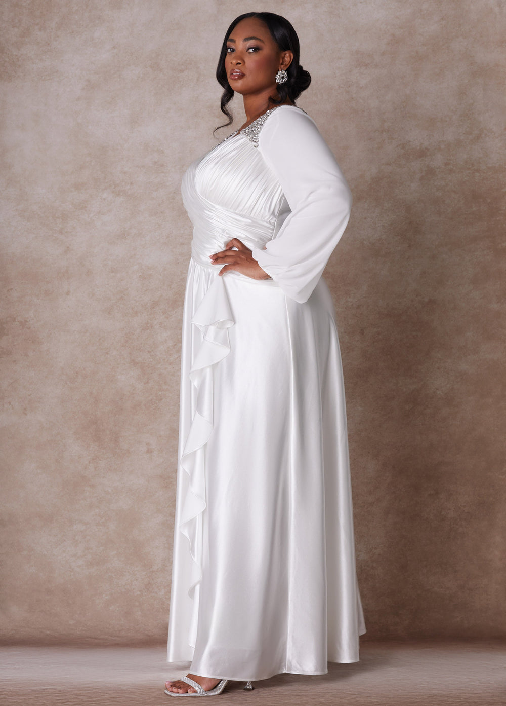 Plus Size Wedding Gown Plus Size Sheath Gown Plus Size Bridal Fashion White | Ashley Stewart