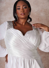 Plus Size Wedding Gown Plus Size Sheath Gown Plus Size Bridal Fashion White | Ashley Stewart