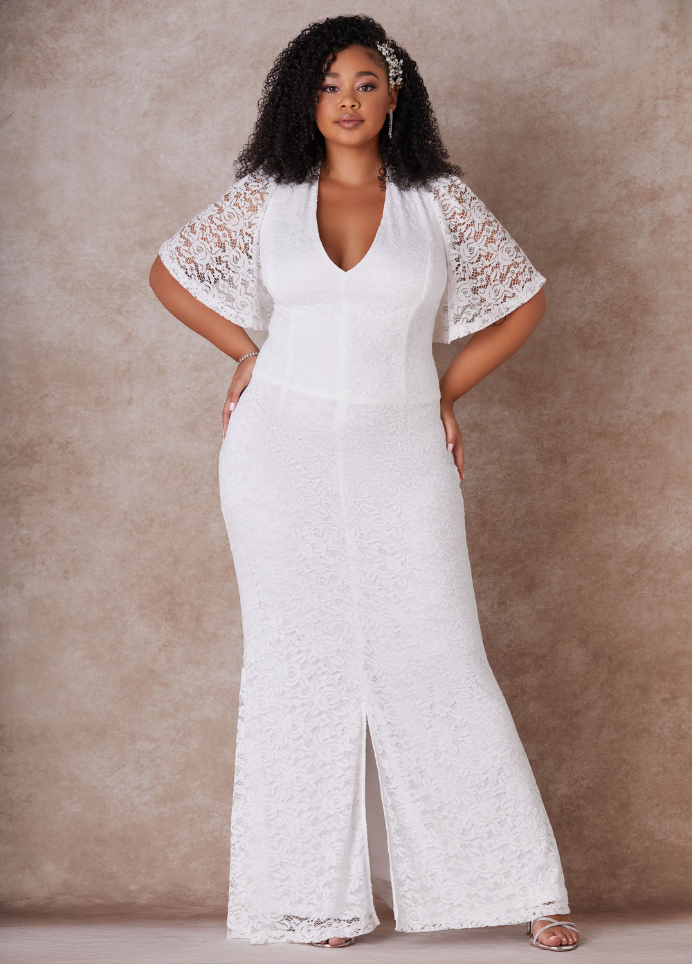 The Eliza Wedding Gown Egret | Ashley Stewart