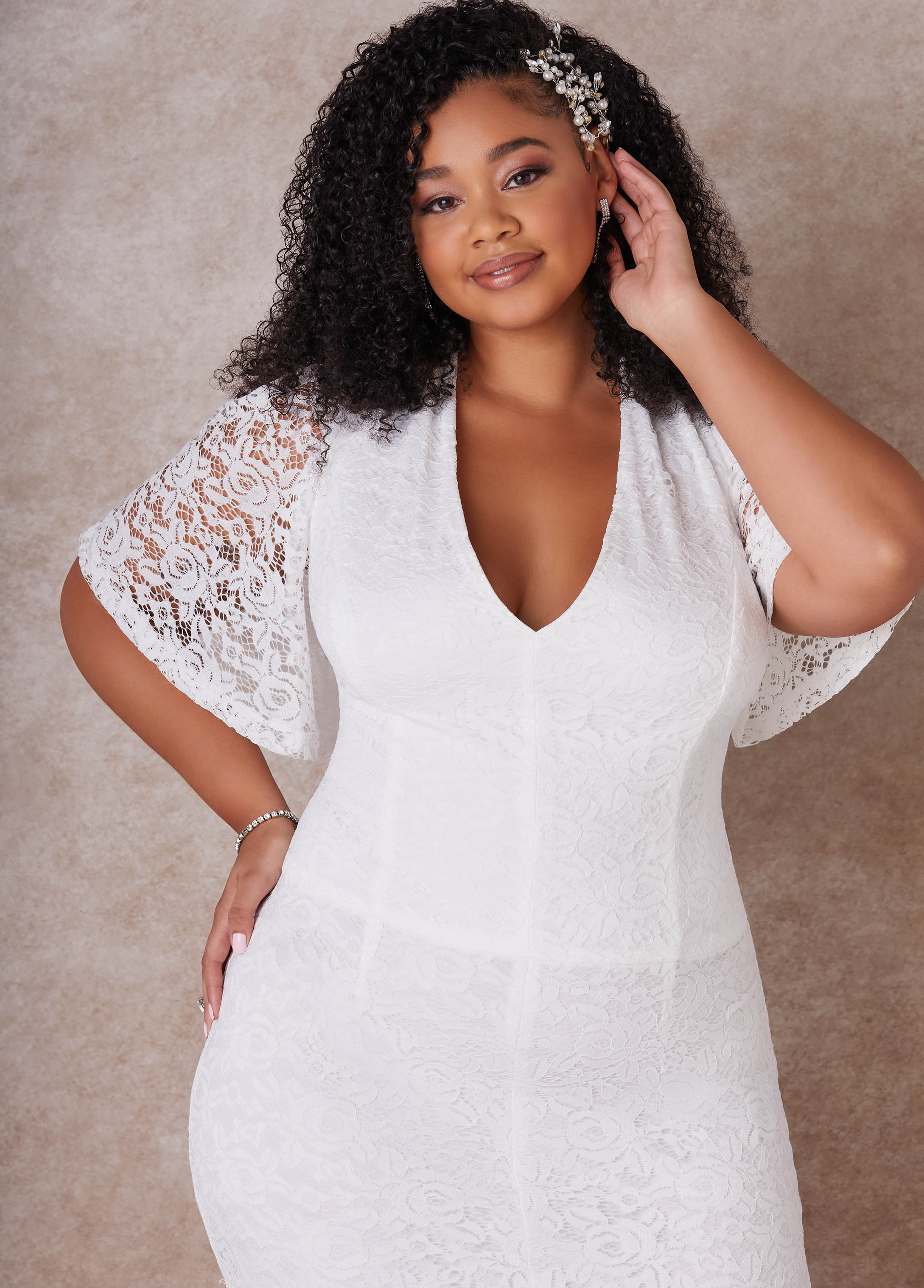 The Eliza Wedding Gown Egret | Ashley Stewart