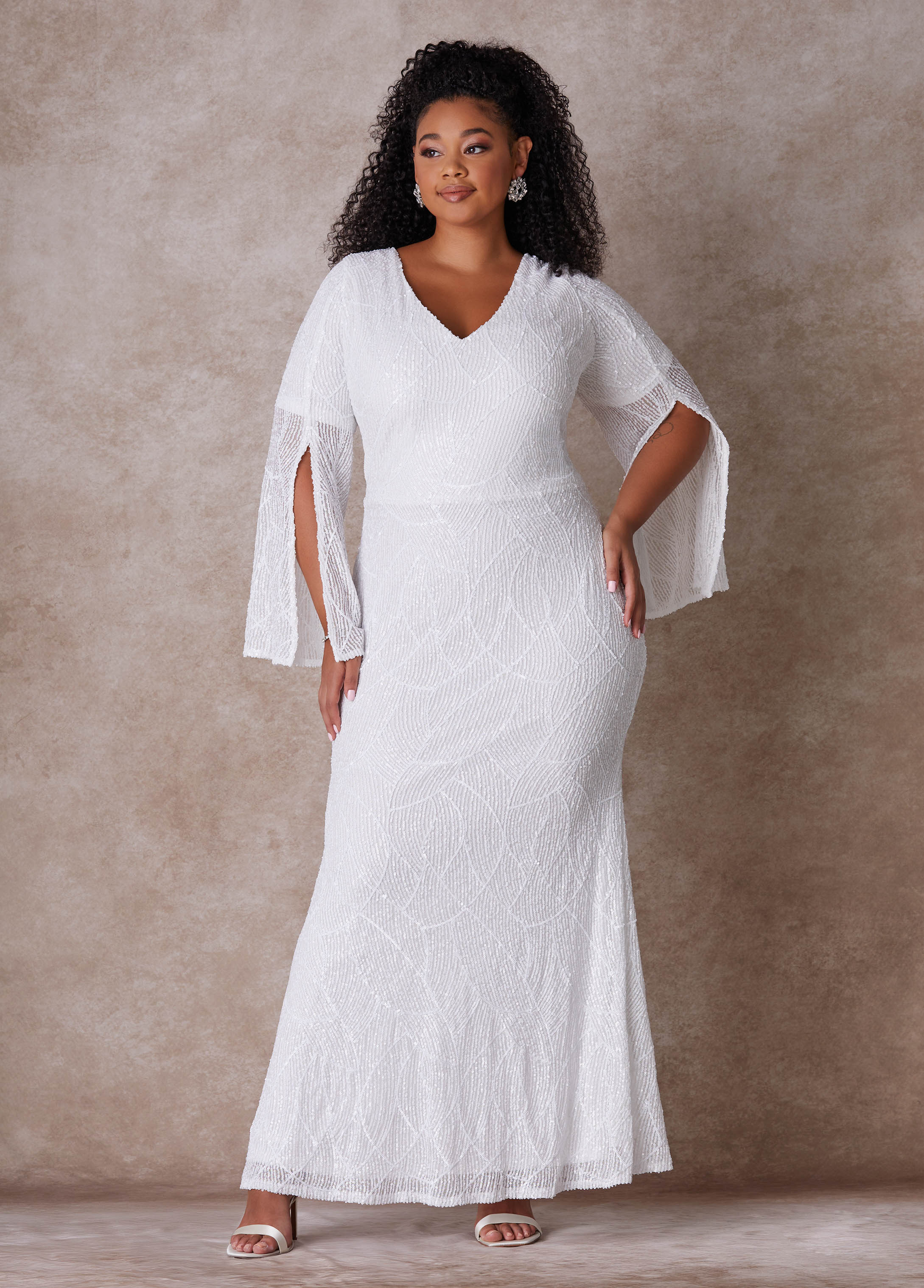 The Cora Wedding Gown Egret | Ashley Stewart