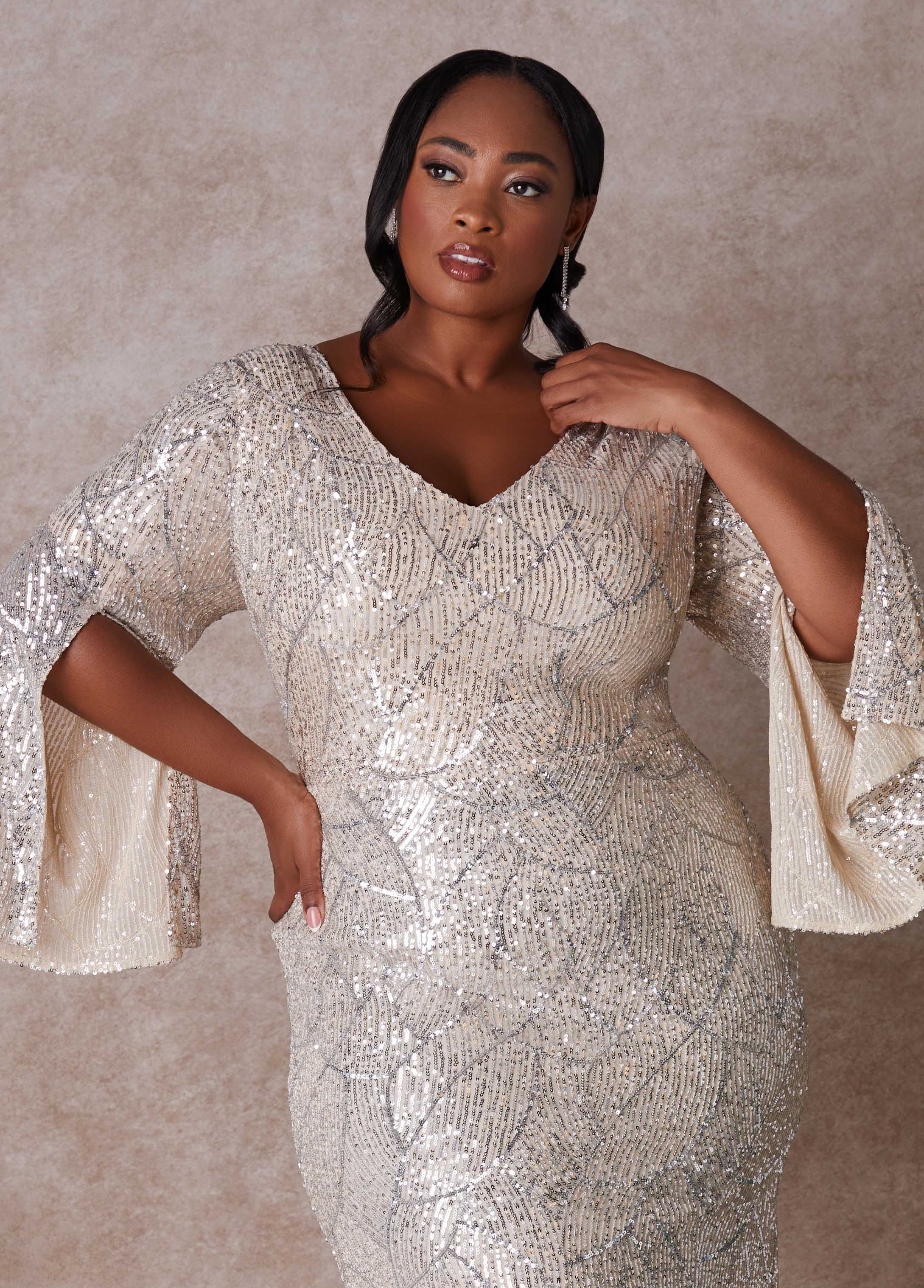 The Cora Wedding Gown Egret | Ashley Stewart