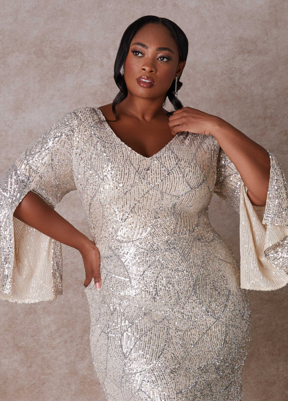 The Cora Wedding Gown Egret | Ashley Stewart