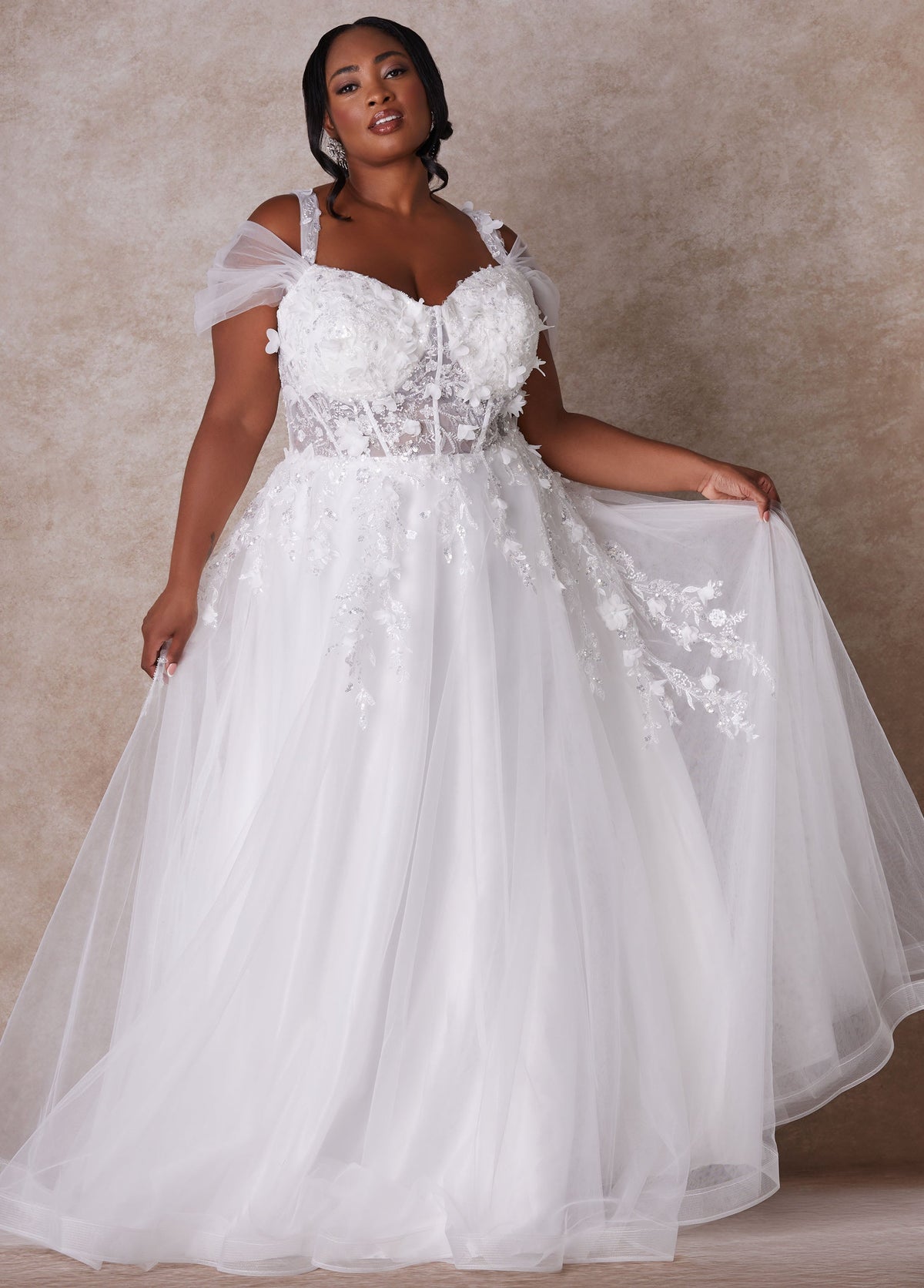 The Mischa Princess Wedding Gown White | Ashley Stewart