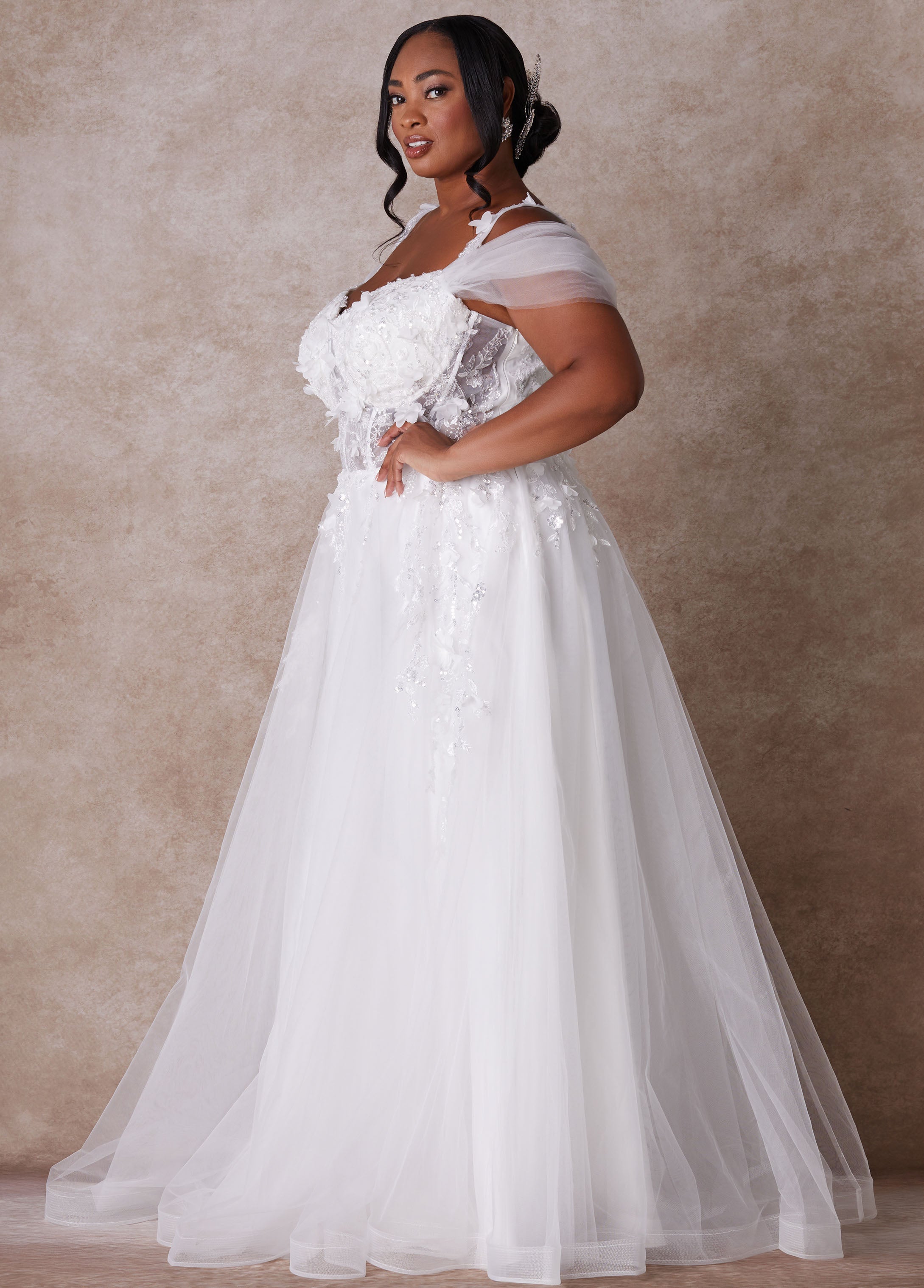 The Mischa Princess Wedding Gown White | Ashley Stewart