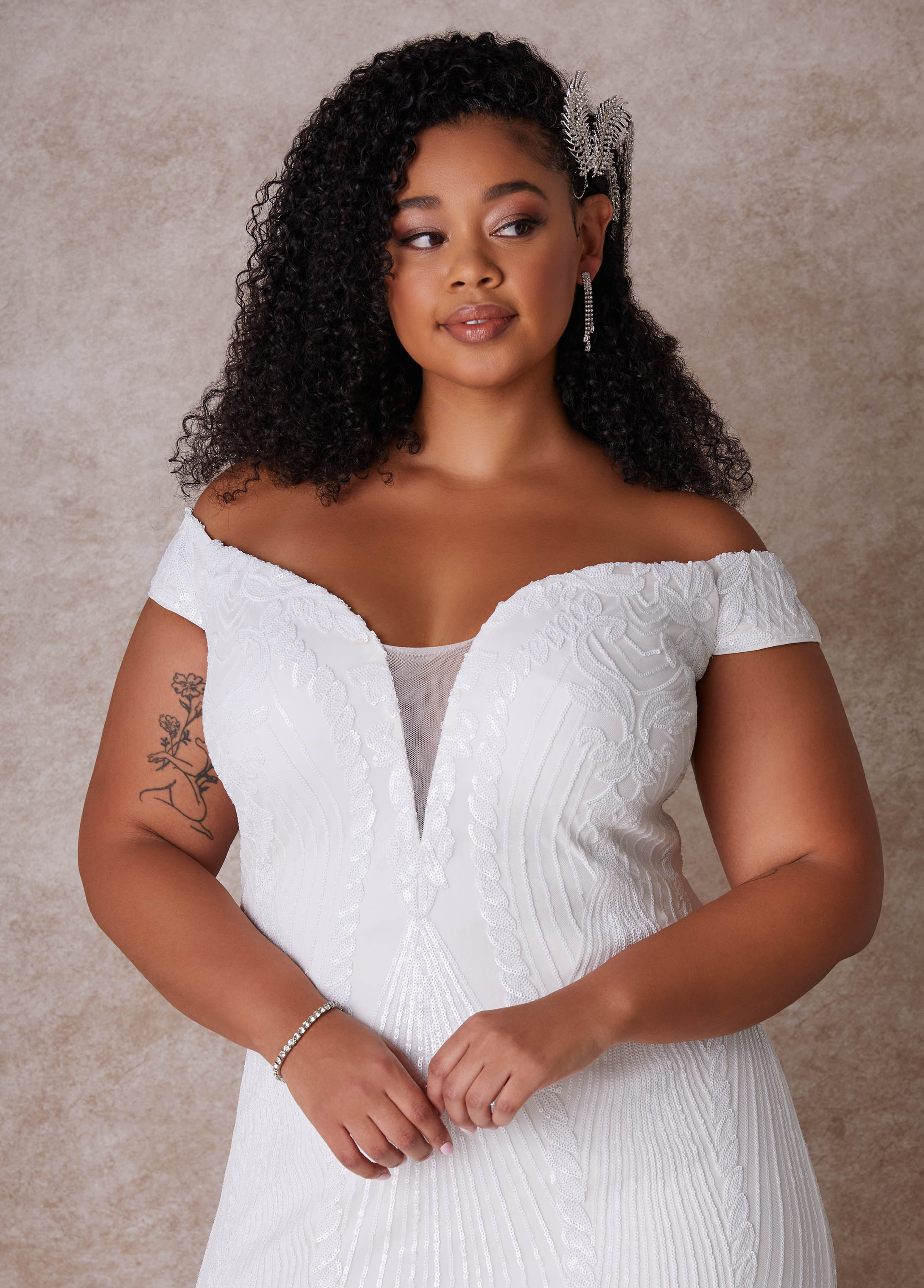 The Brynn Wedding Gown Egret | Ashley Stewart