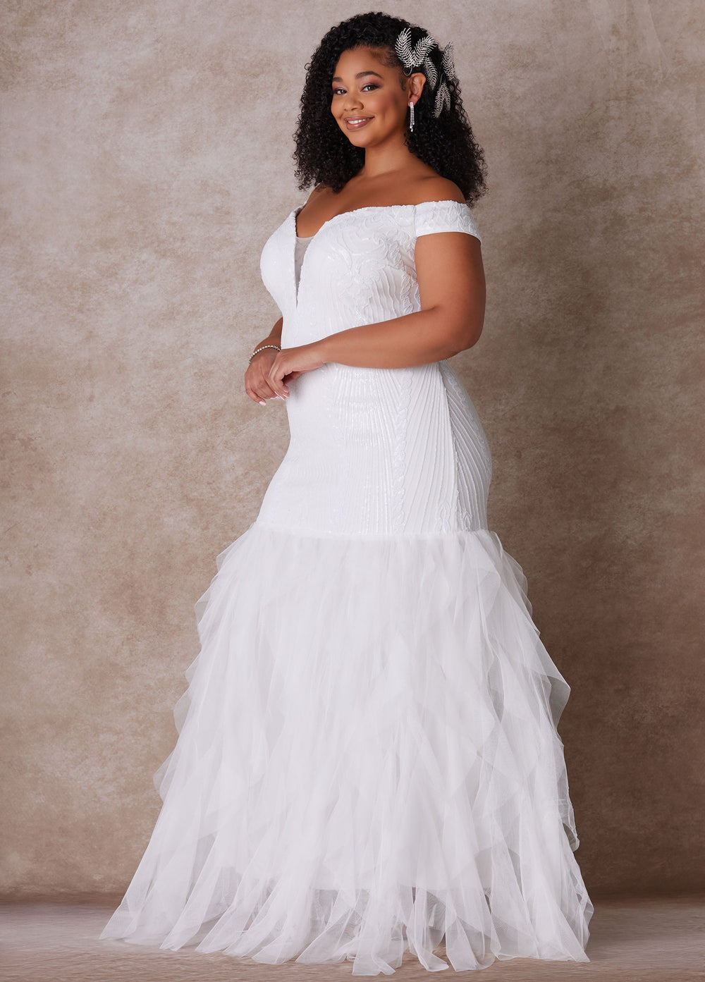 The Brynn Wedding Gown Egret | Ashley Stewart