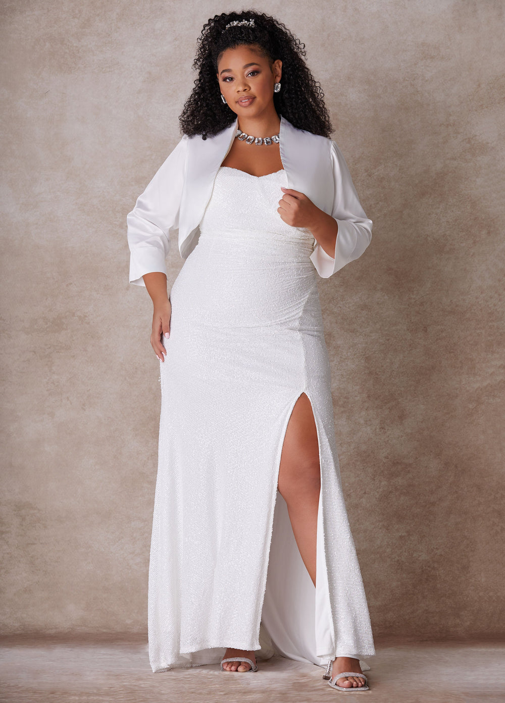 Plus Size Bridal Bolero Wedding Jacket Plus Size Bridal Fashion White | Ashley Stewart