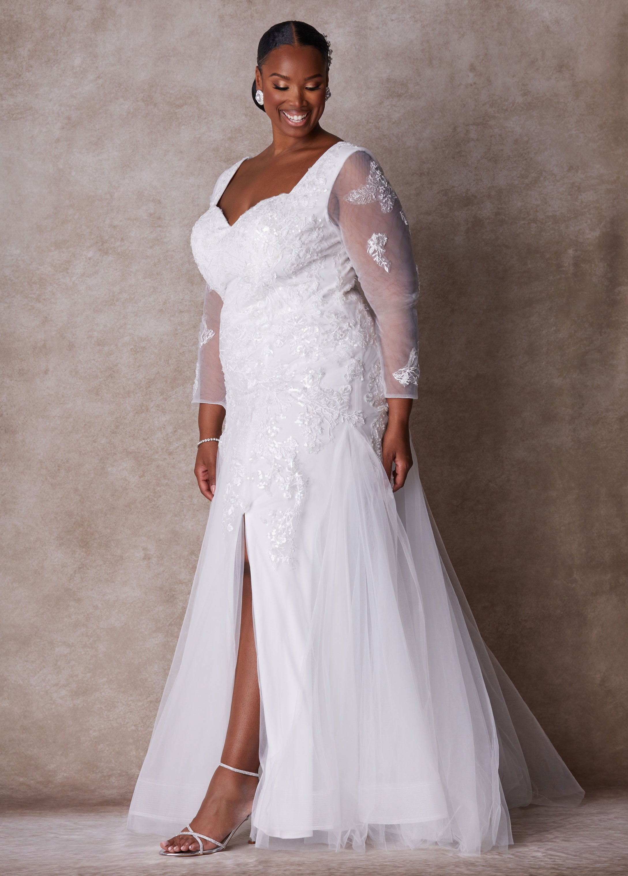 Plus Size Wedding Gown Plus Size Princess Gown Plus Size Bridal Fashion Egret | Ashley Stewart