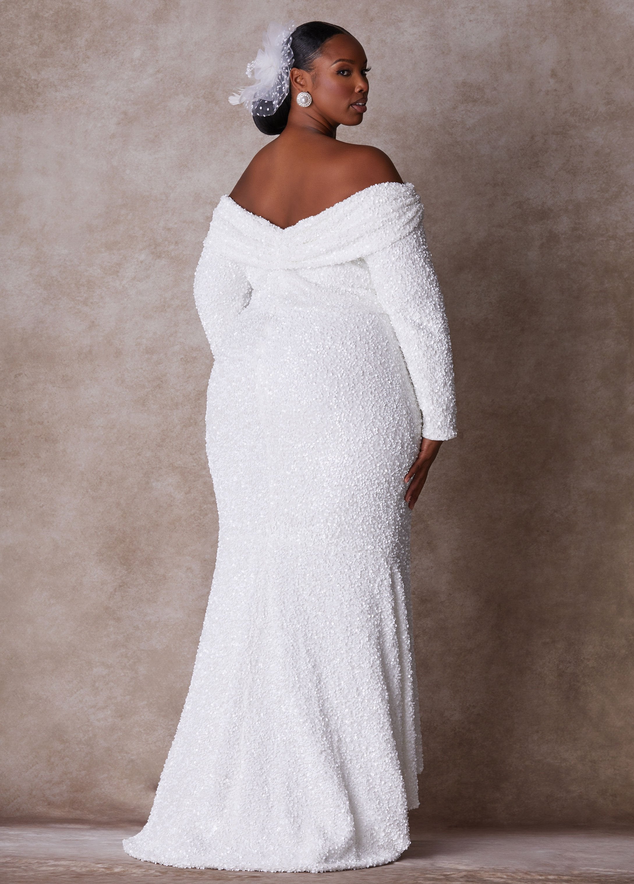 Plus Size Wedding Gown Plus Size Fitted Gown Plus Size Bridal Fashion White | Ashley Stewart