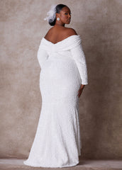 Plus Size Wedding Gown Plus Size Fitted Gown Plus Size Bridal Fashion White | Ashley Stewart