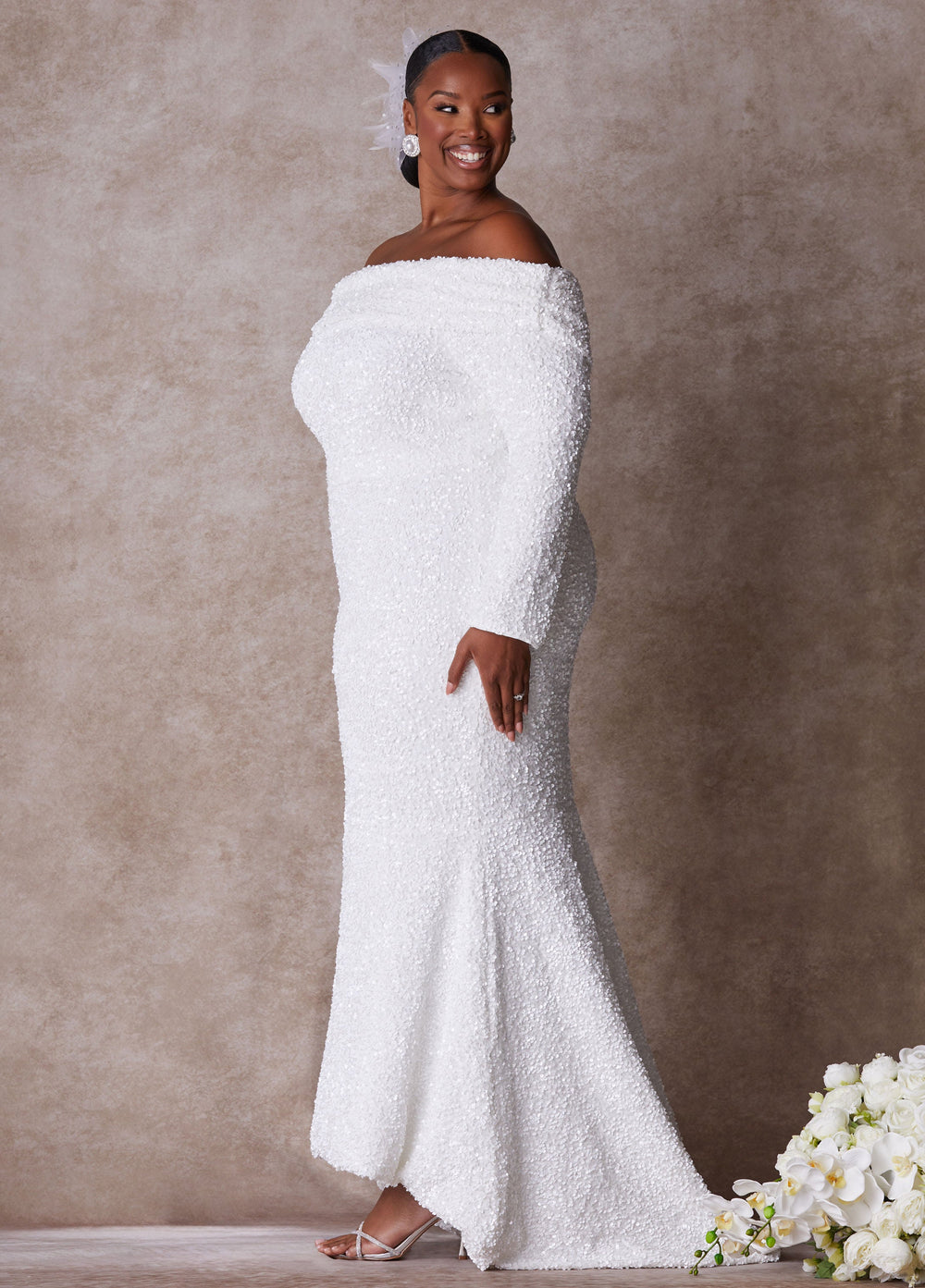 Plus Size Wedding Gown Plus Size Fitted Gown Plus Size Bridal Fashion White | Ashley Stewart