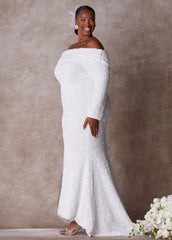Plus Size Wedding Gown Plus Size Fitted Gown Plus Size Bridal Fashion White | Ashley Stewart