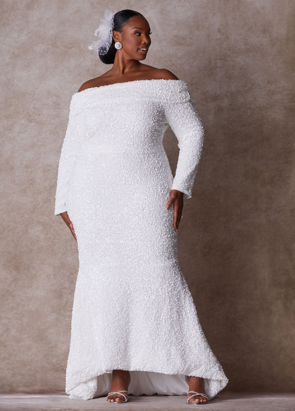 Plus Size Wedding Gown Plus Size Fitted Gown Plus Size Bridal Fashion White | Ashley Stewart