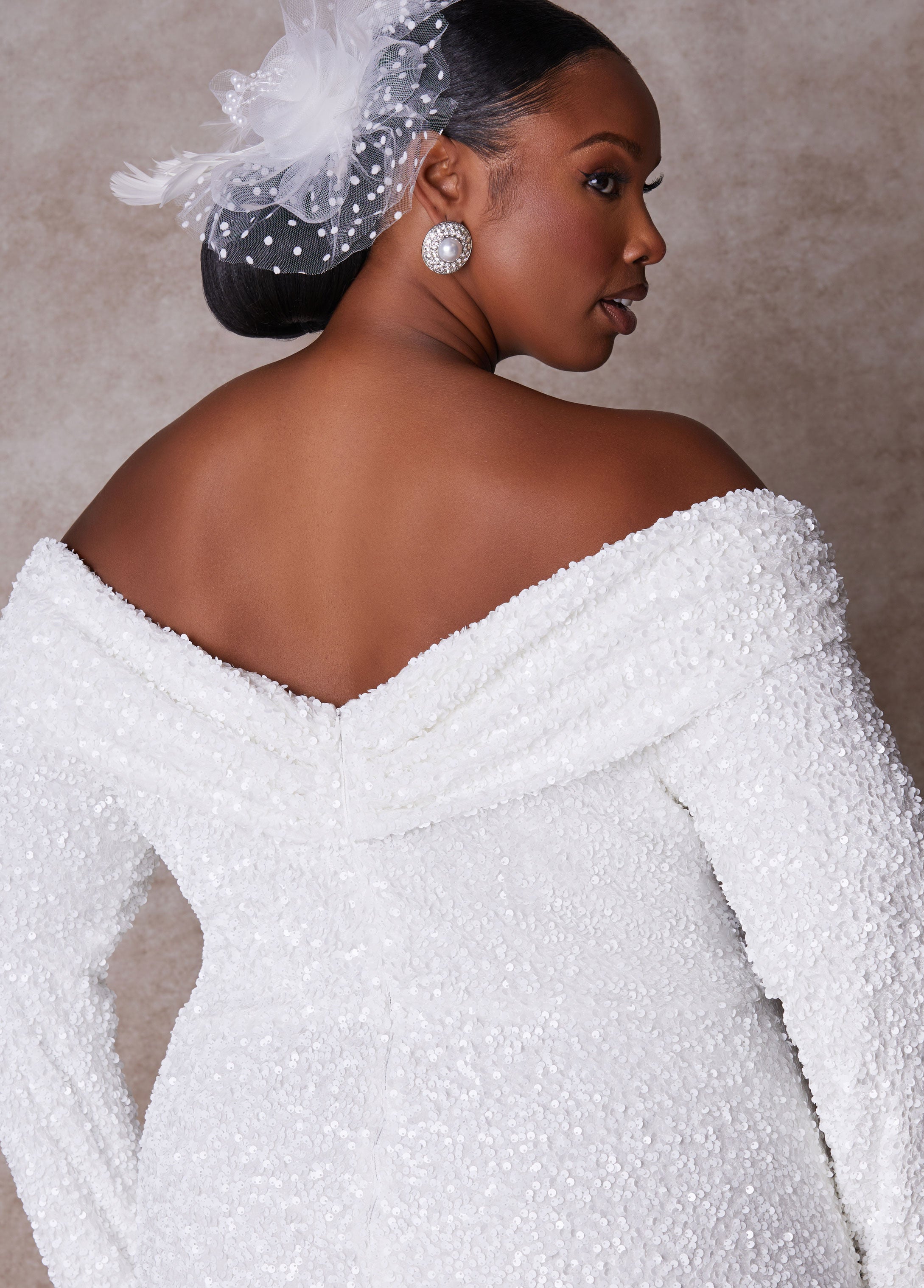 Plus Size Wedding Gown Plus Size Fitted Gown Plus Size Bridal Fashion White | Ashley Stewart