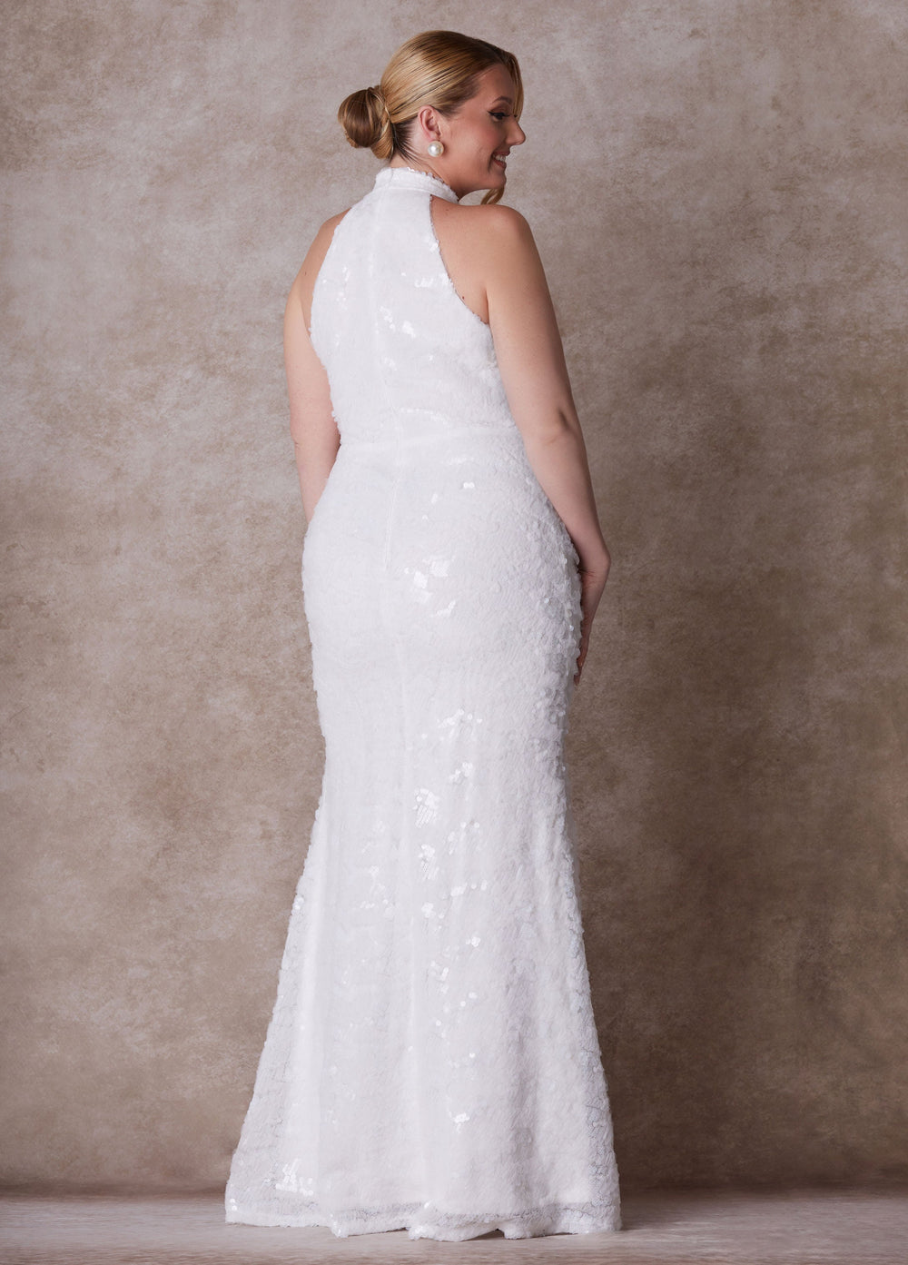 Plus Size Wedding Gown Form Fitting Gown Plus Size Bridal Fashion Egret | Ashley Stewart
