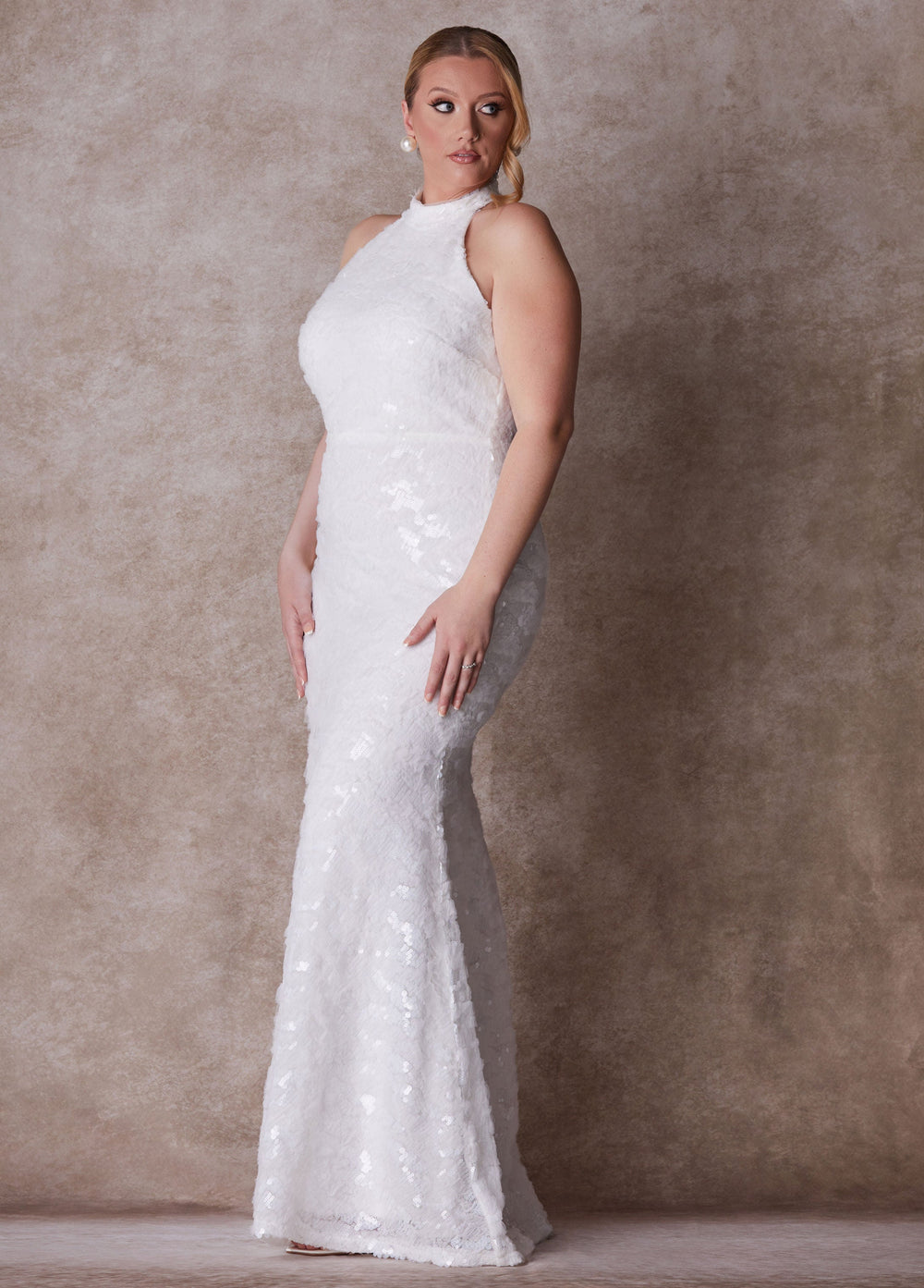 Plus Size Wedding Gown Form Fitting Gown Plus Size Bridal Fashion Egret | Ashley Stewart