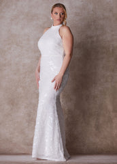 Plus Size Wedding Gown Form Fitting Gown Plus Size Bridal Fashion Egret | Ashley Stewart