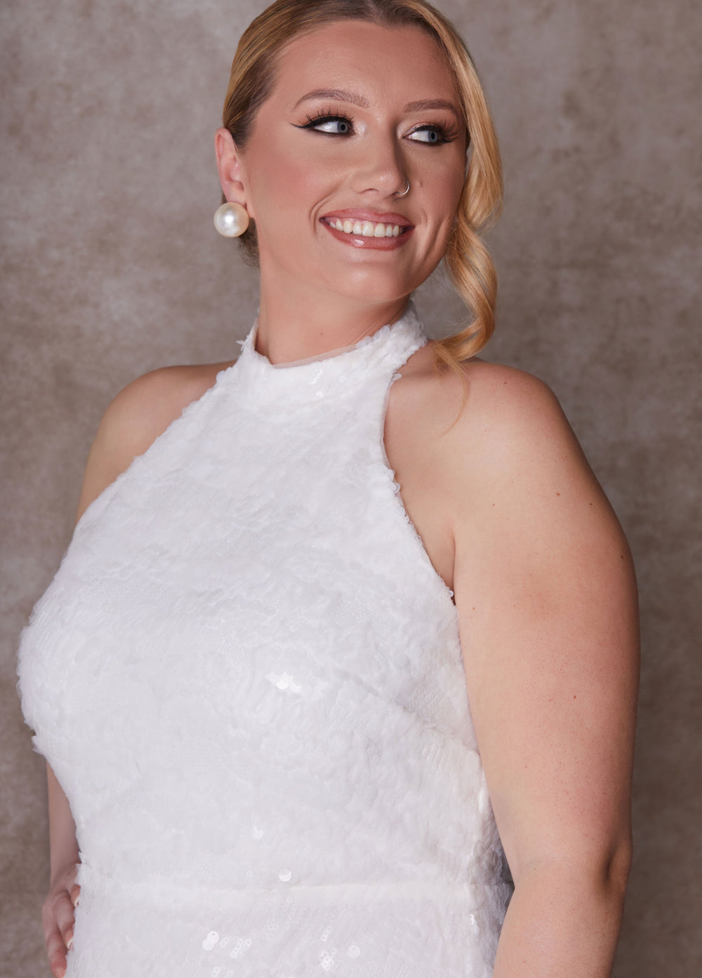 Plus Size Wedding Gown Form Fitting Gown Plus Size Bridal Fashion Egret | Ashley Stewart