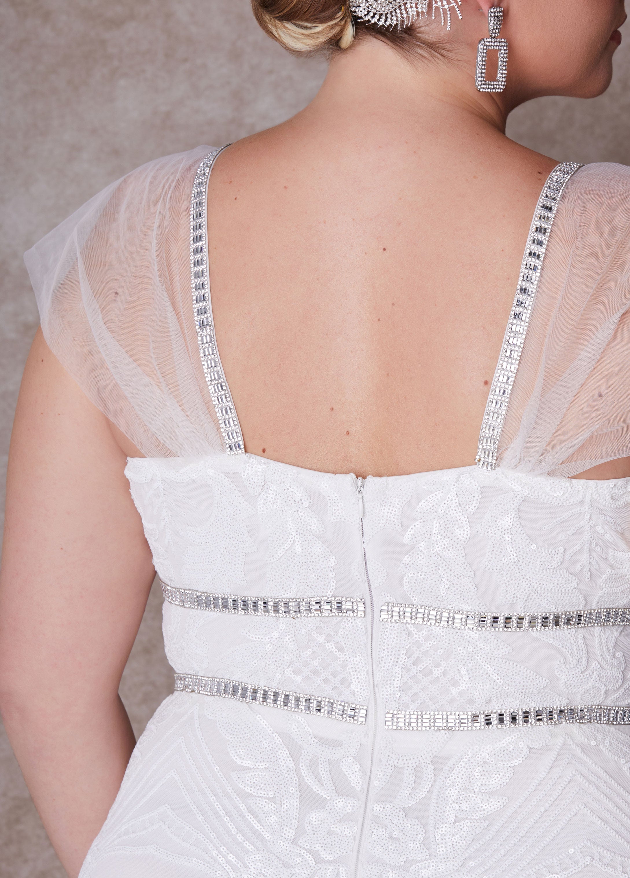 Plus Size Wedding Fitted Gown Bridal Gown Plus Size Bridal Fashion Egret | Ashley Stewart