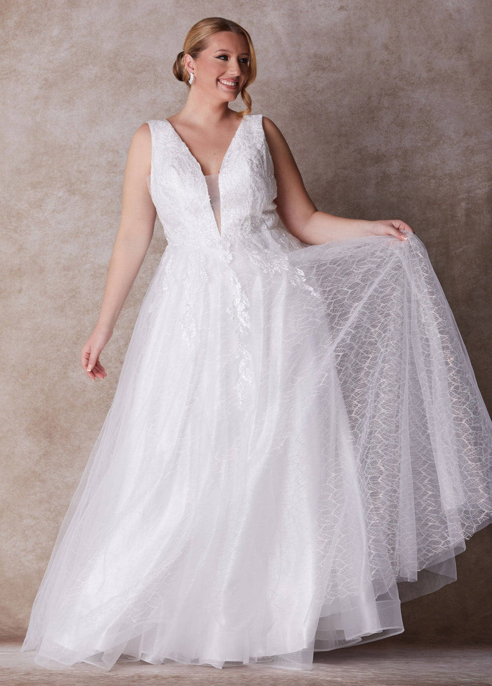 Plus Size Princess Gown Plus Size Wedding Gown Plus Size Bridal Fashion Egret | Ashley Stewart