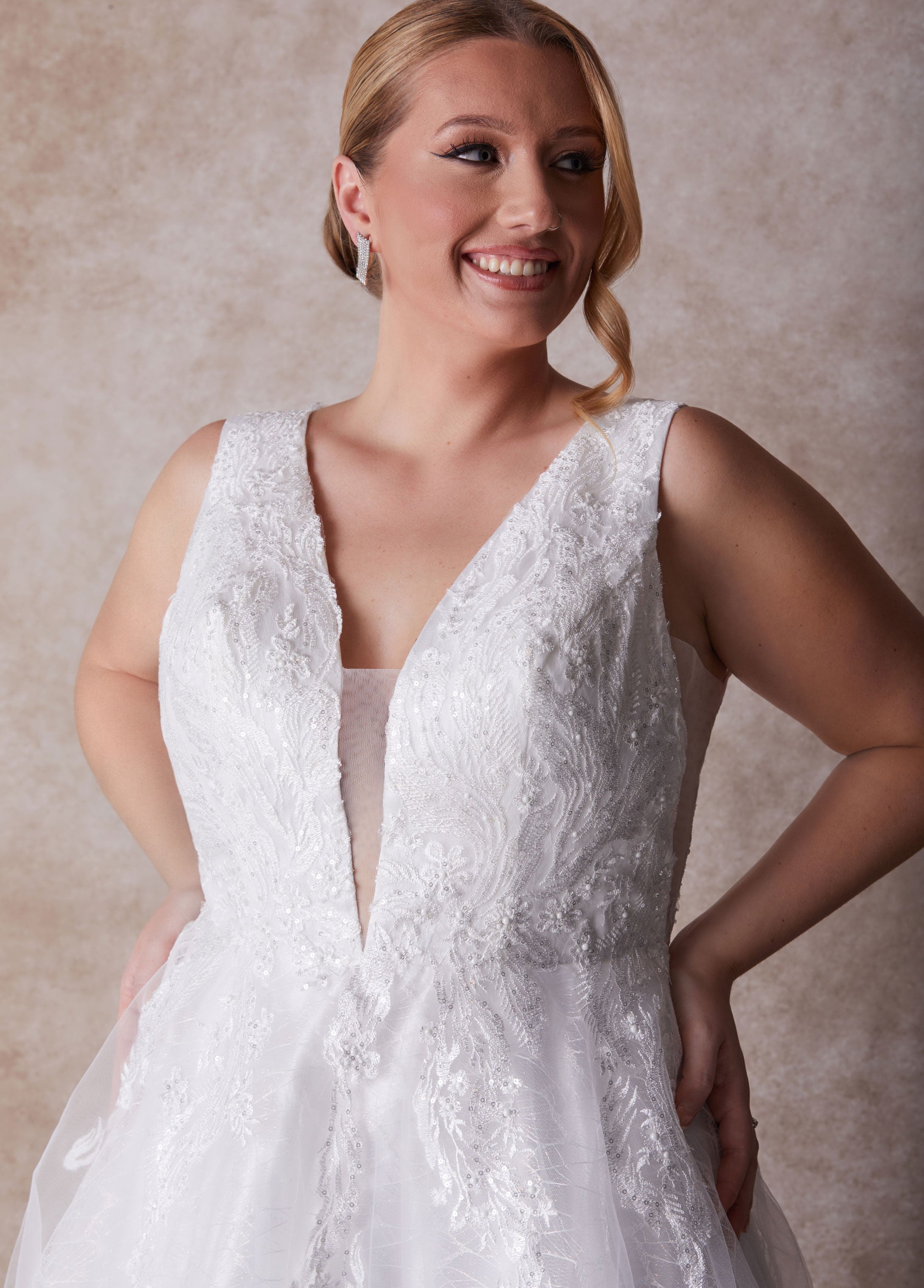Plus Size Princess Gown Plus Size Wedding Gown Plus Size Bridal Fashion Egret | Ashley Stewart