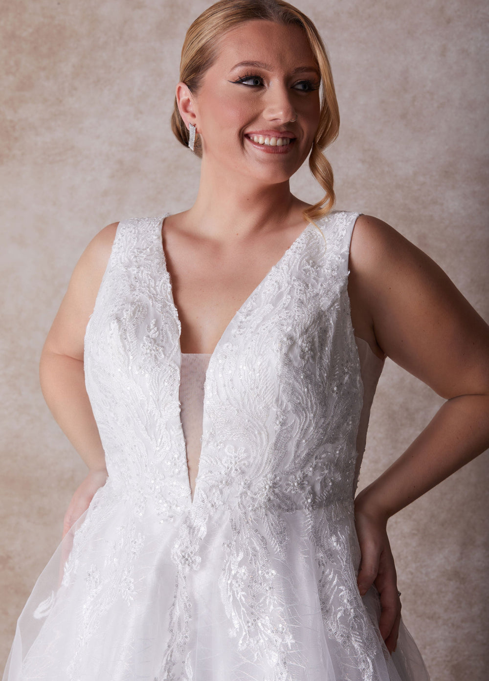 Plus Size Princess Gown Plus Size Wedding Gown Plus Size Bridal Fashion Egret | Ashley Stewart